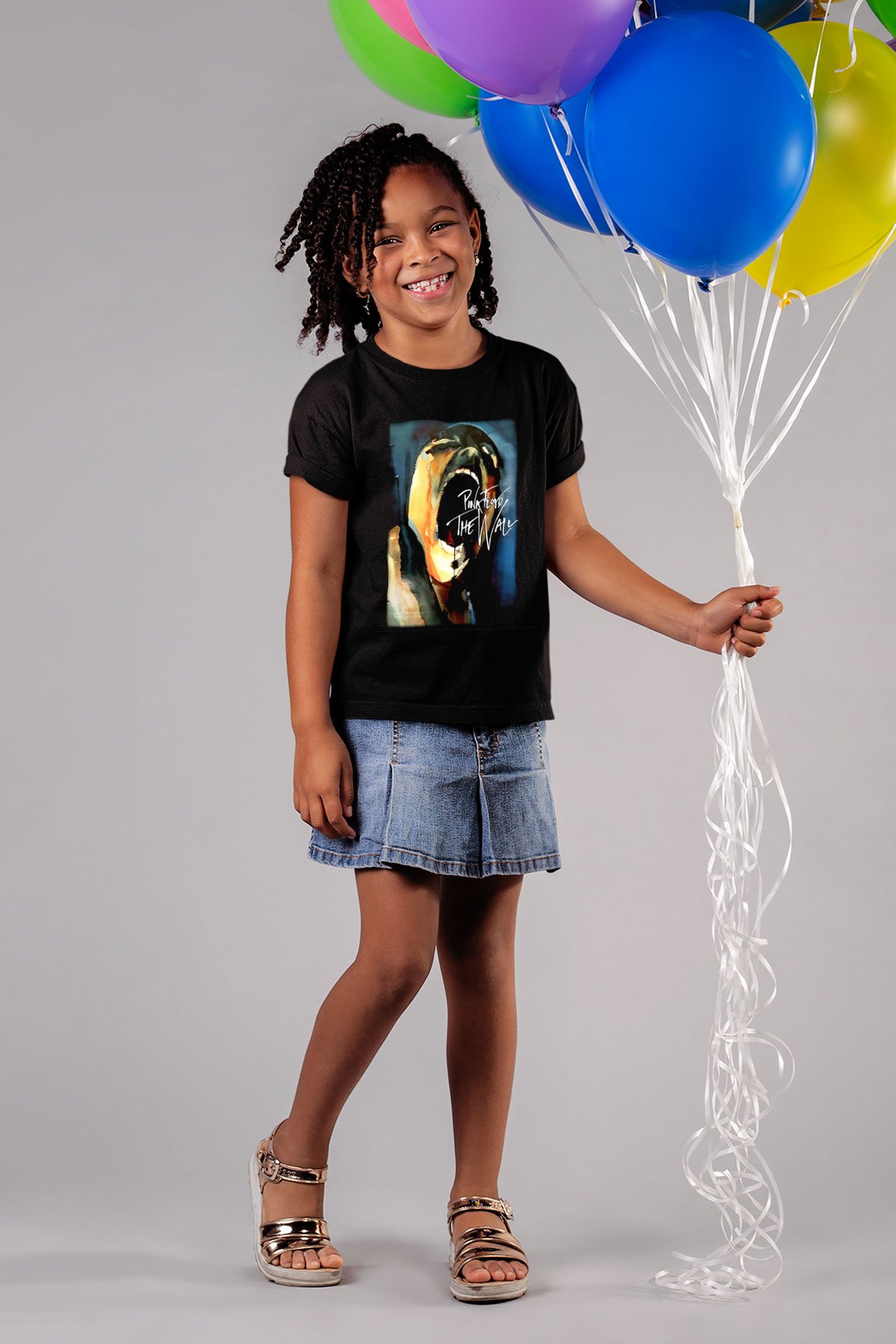 Pink Floyd Baskılı Siyah Unisex Çocuk Tişört