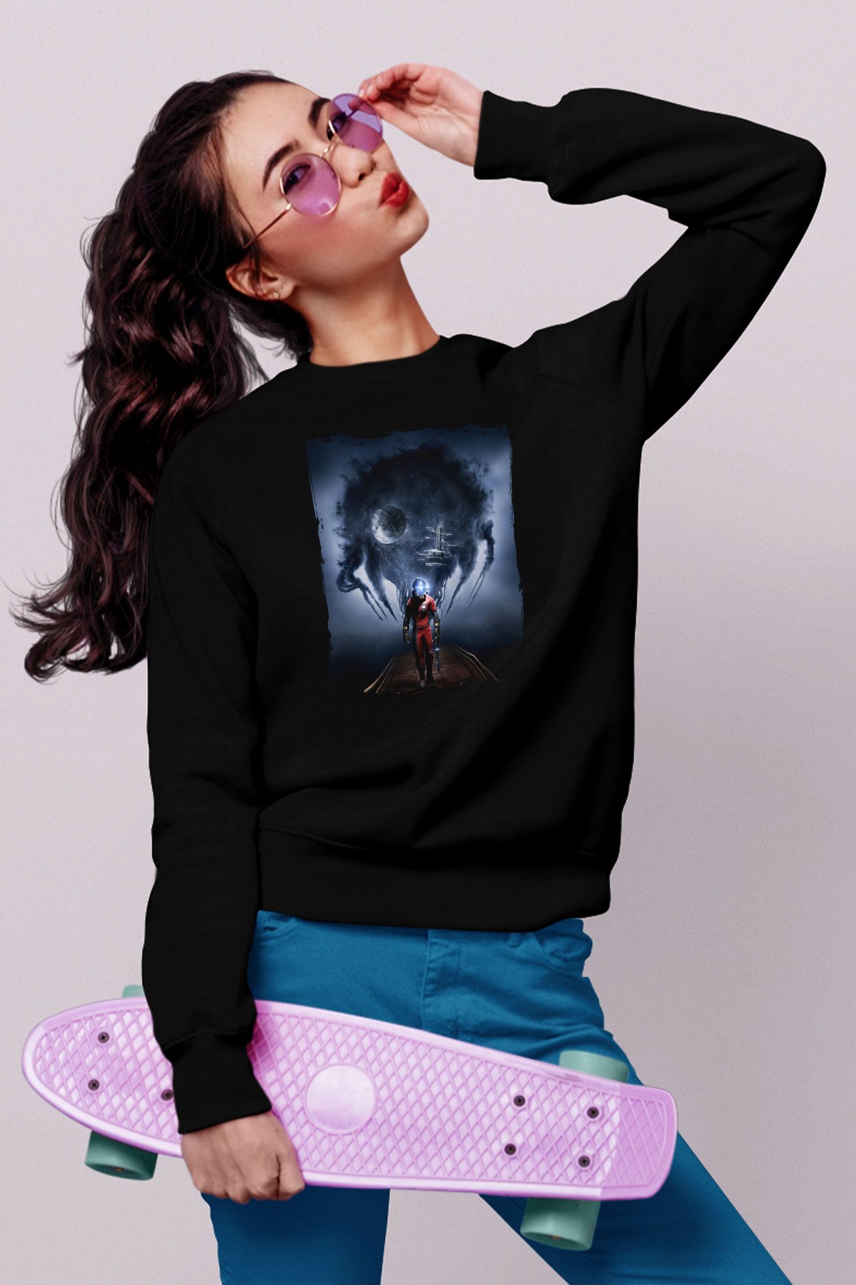 Prey Siyah Unisex Sweatshirt