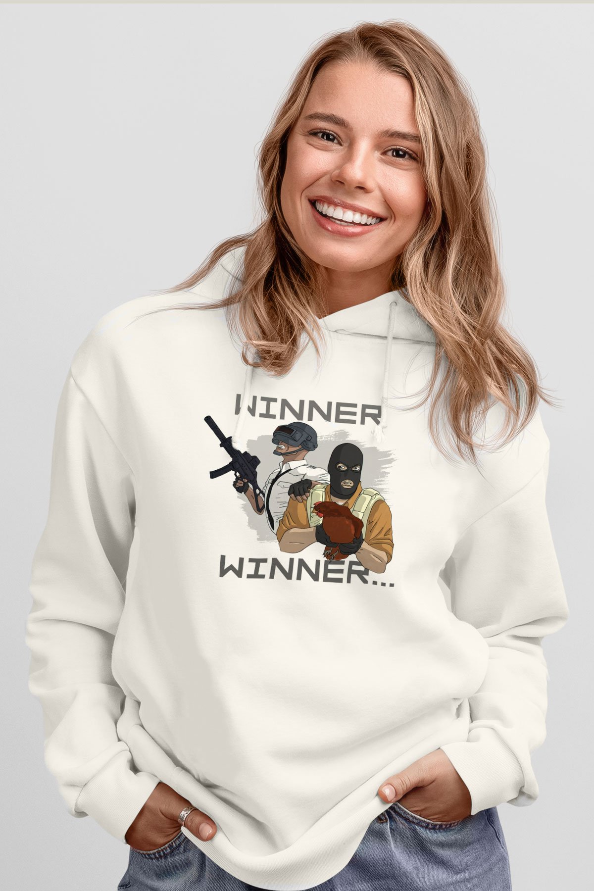 PUBG Beyaz Unisex Hoodie