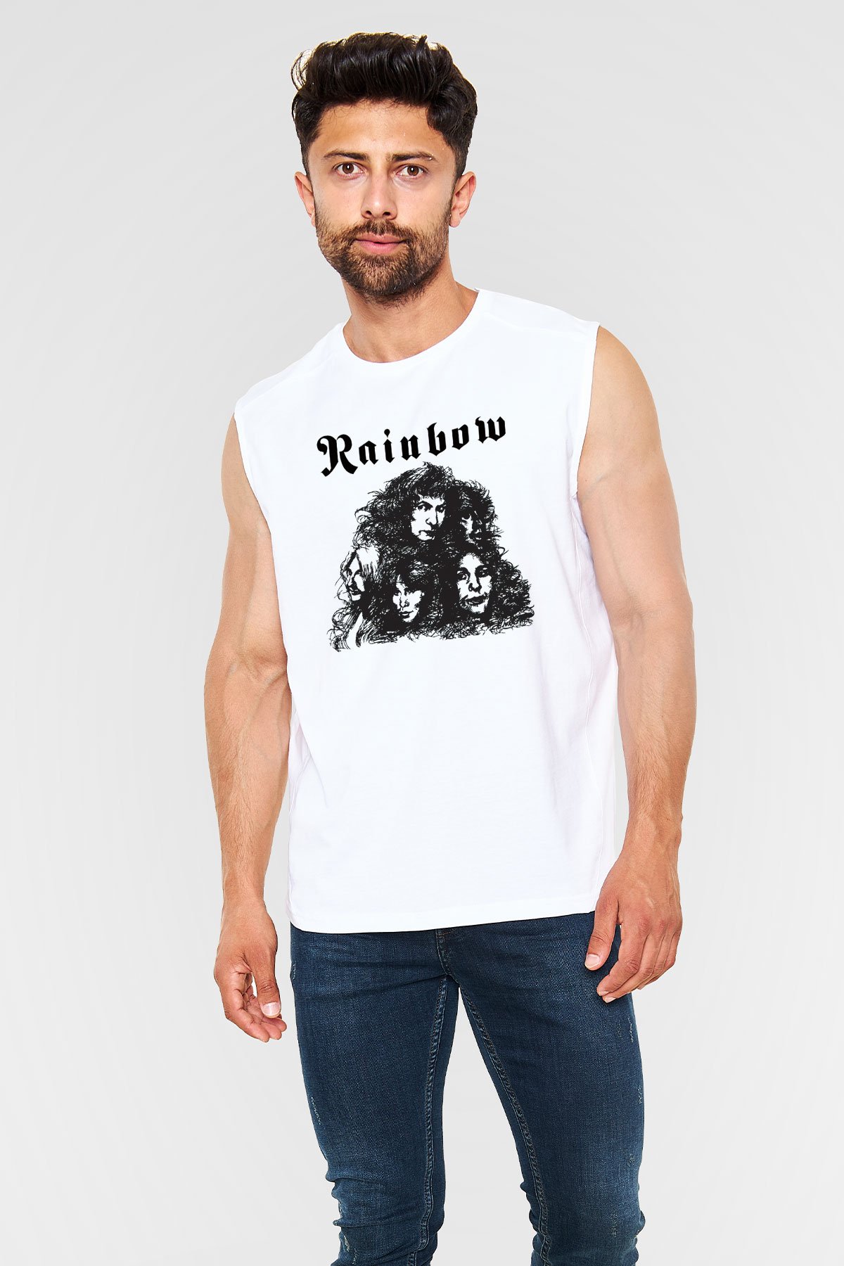 Rainbow Beyaz Unisex Kolsuz Tişört