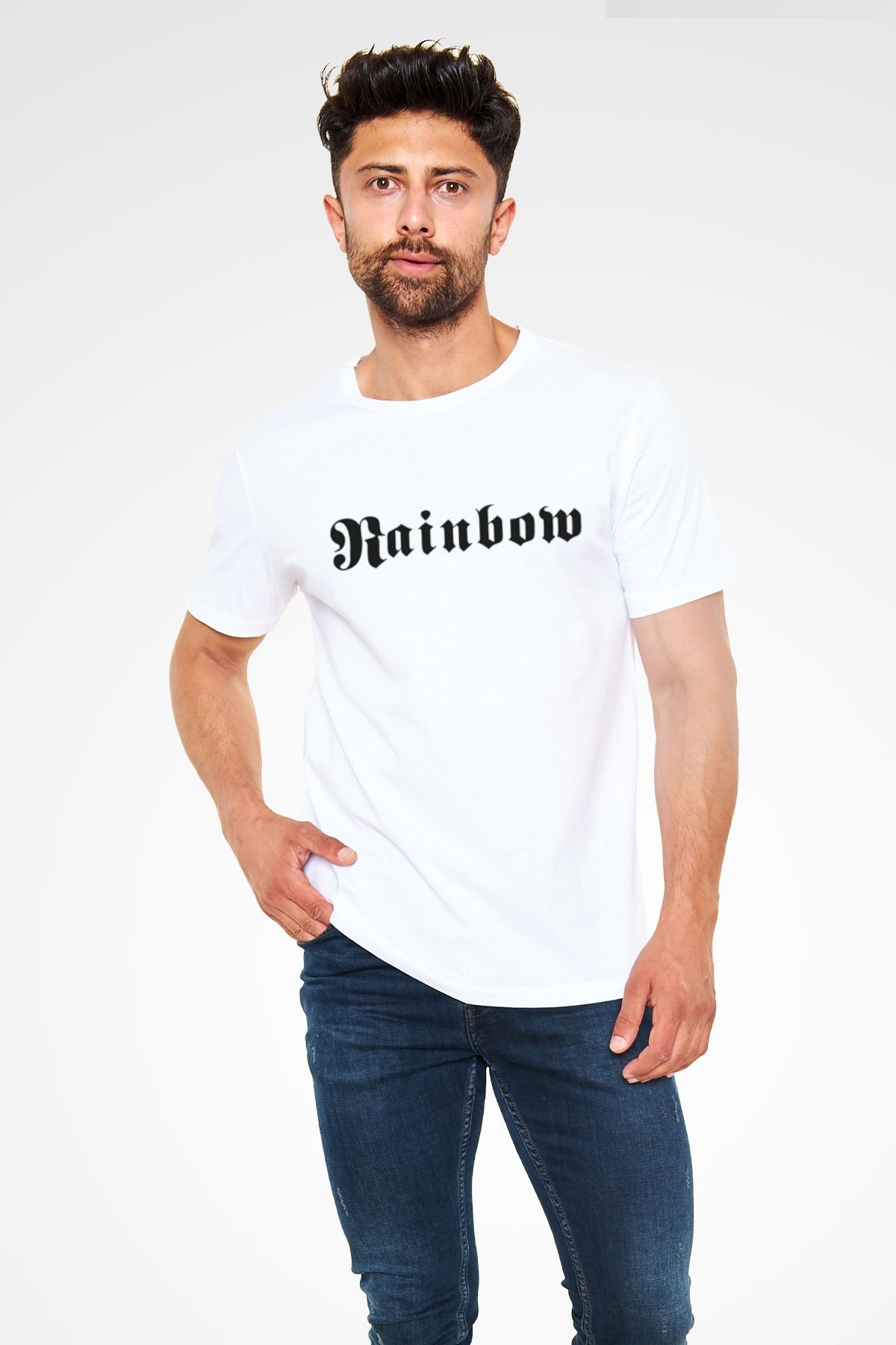 Rainbow Beyaz Unisex Tişört T-Shirt - TişörtFabrikası