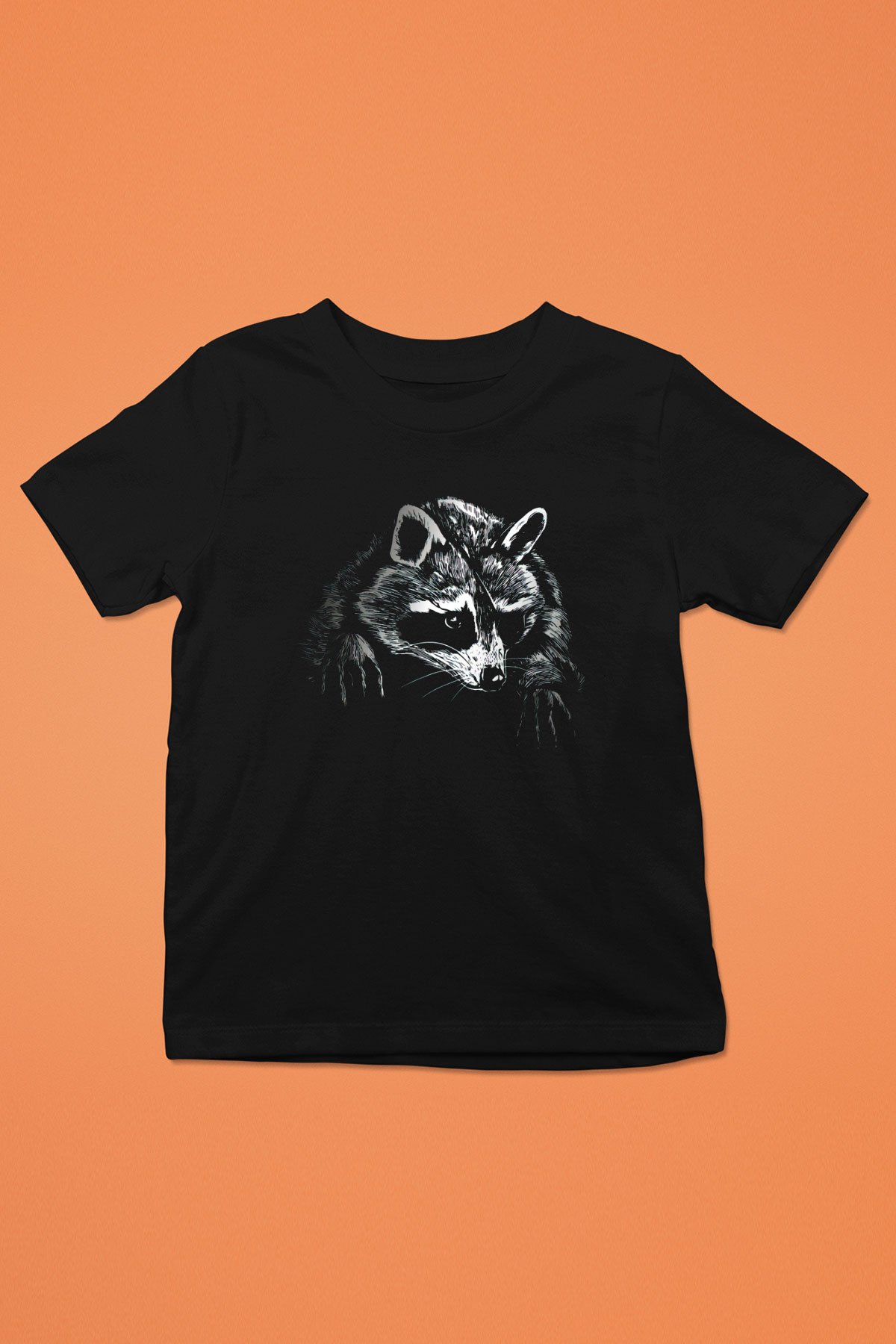 Rakun Siyah Unisex Çocuk Tişört