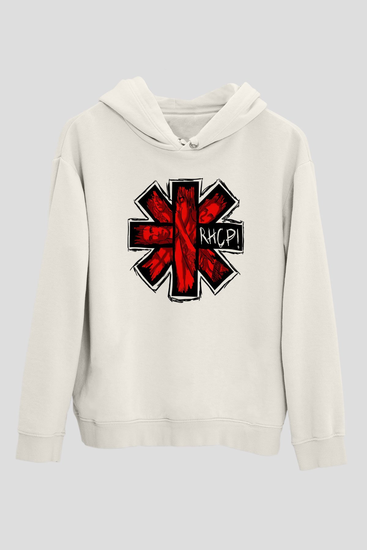 Red Hot Chili Peppers Beyaz Unisex Kapşonlu Sweatshirt