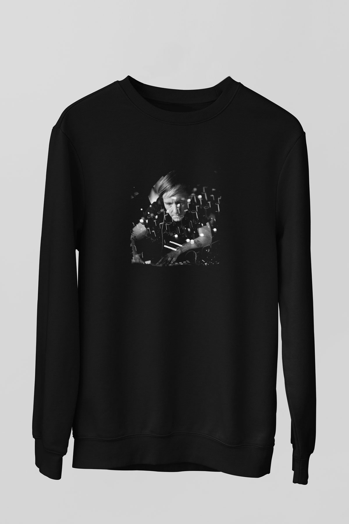 Richie Hawtin Baskılı Unisex Siyah Sweatshirt