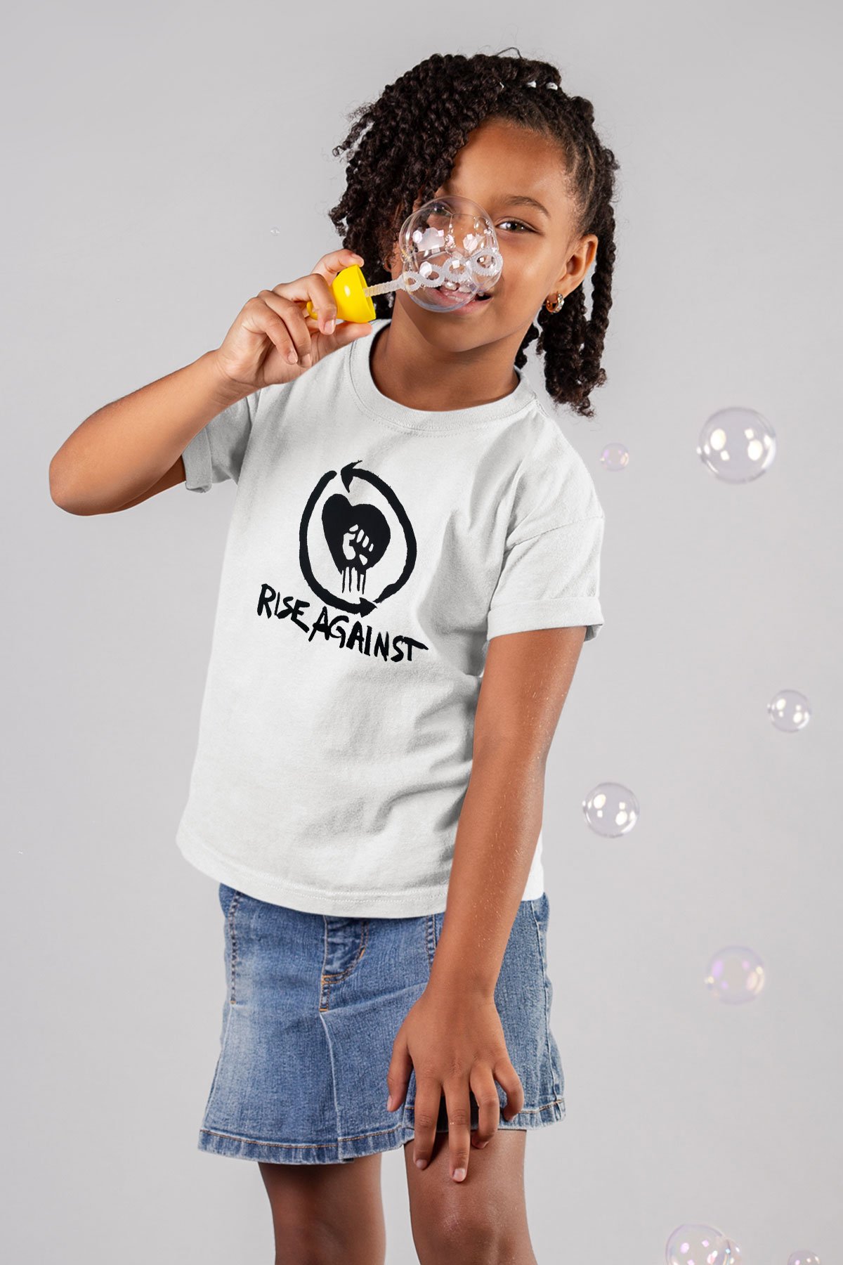 Rise Against Beyaz Unisex Çocuk Tişört