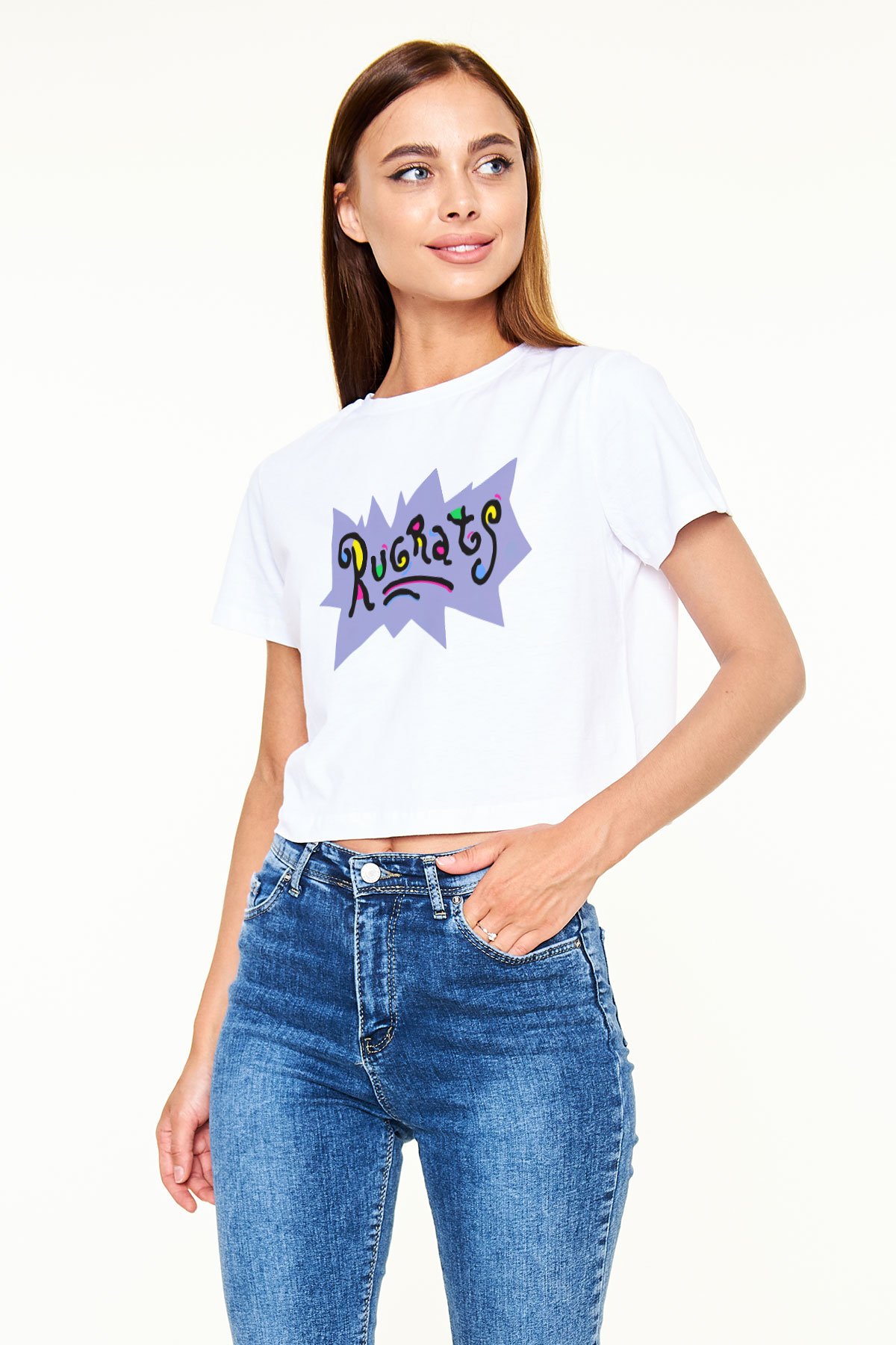 Rugrats Beyaz Croptop Tişört