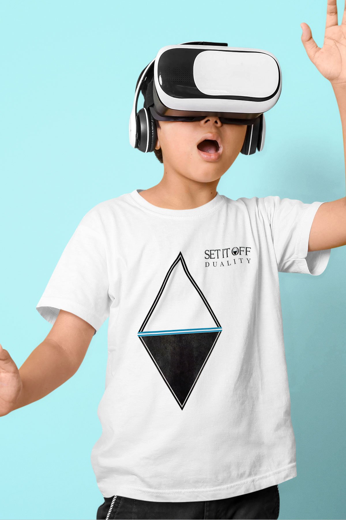 Set it off  Baskılı Beyaz Unisex Beyaz Çocuk Tişört - Tshirt