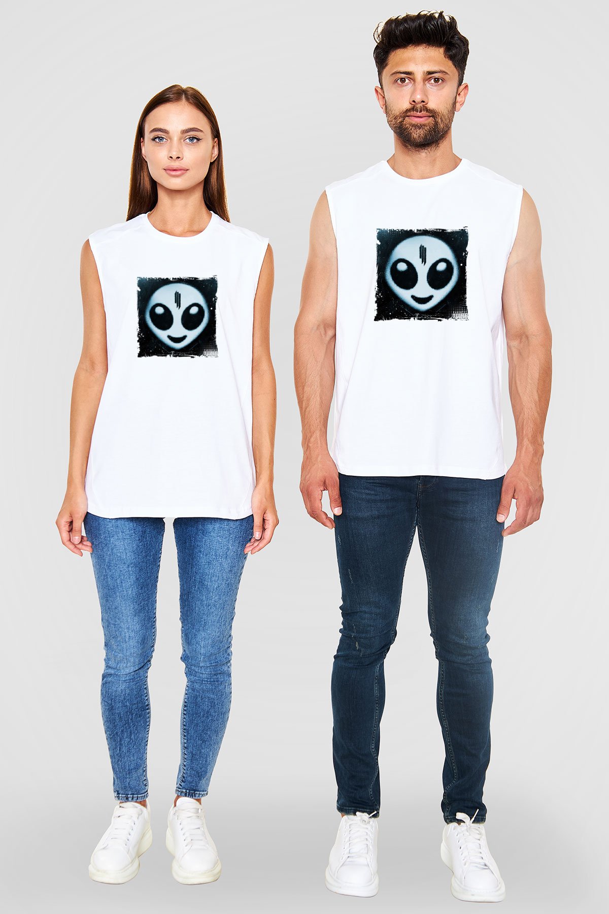 SkrillexBaskılı Beyaz Kolsuz Tişört