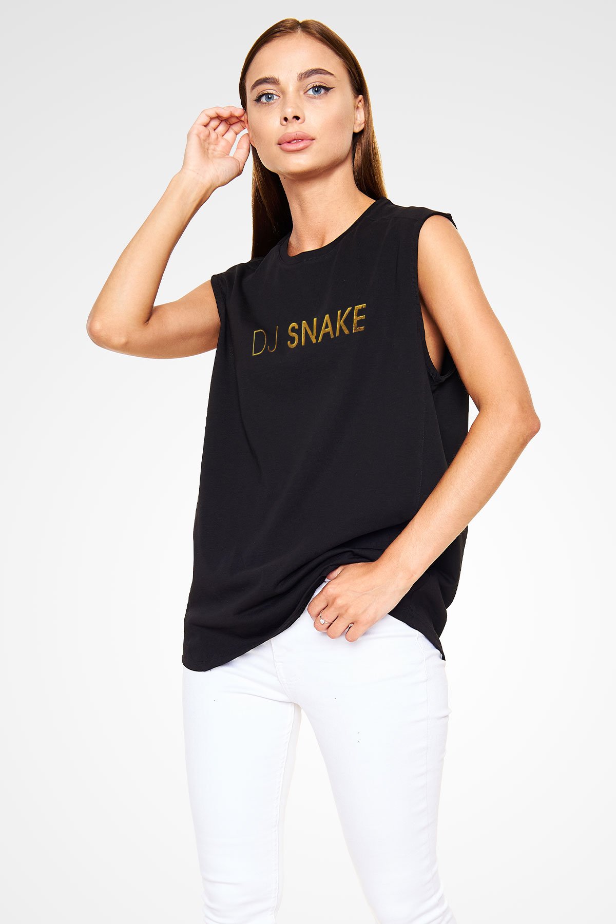 Snake Siyah Unisex Kolsuz Tişört