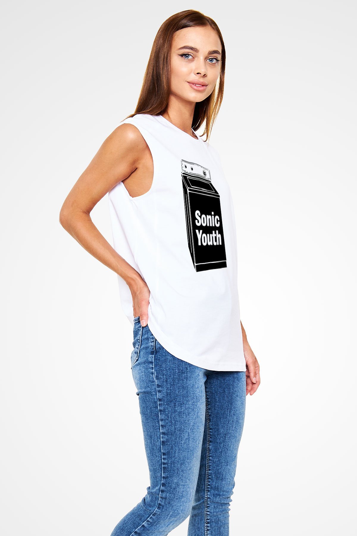 Sonic Youth Beyaz Unisex Kolsuz Tişört