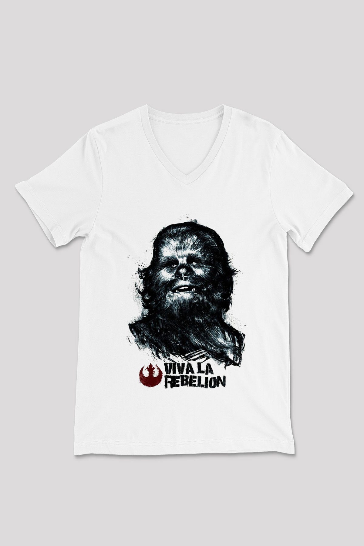 Star Wars Beyaz Unisex V Yaka Tişört T-Shirt