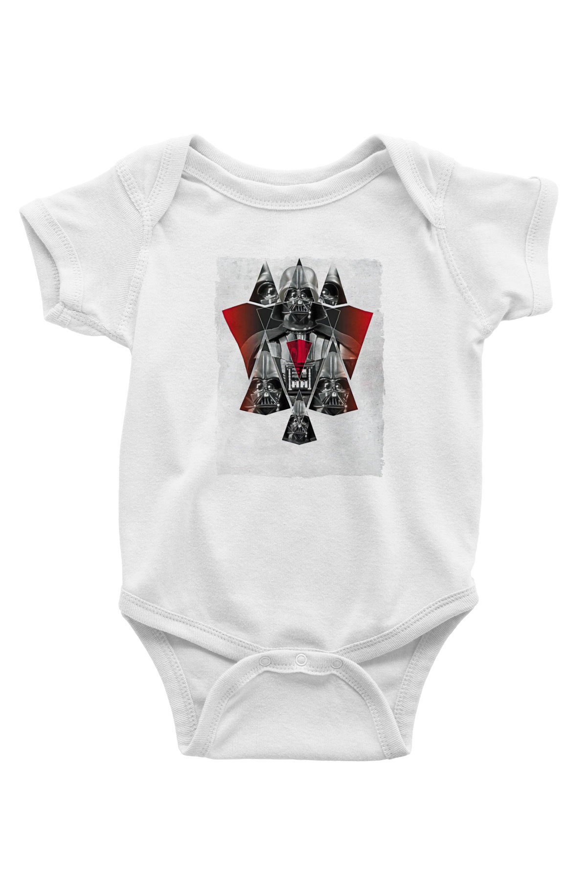 Star Wars (Dart Vader) Baskılı Beyaz Unisex Bebek Body - Zıbın