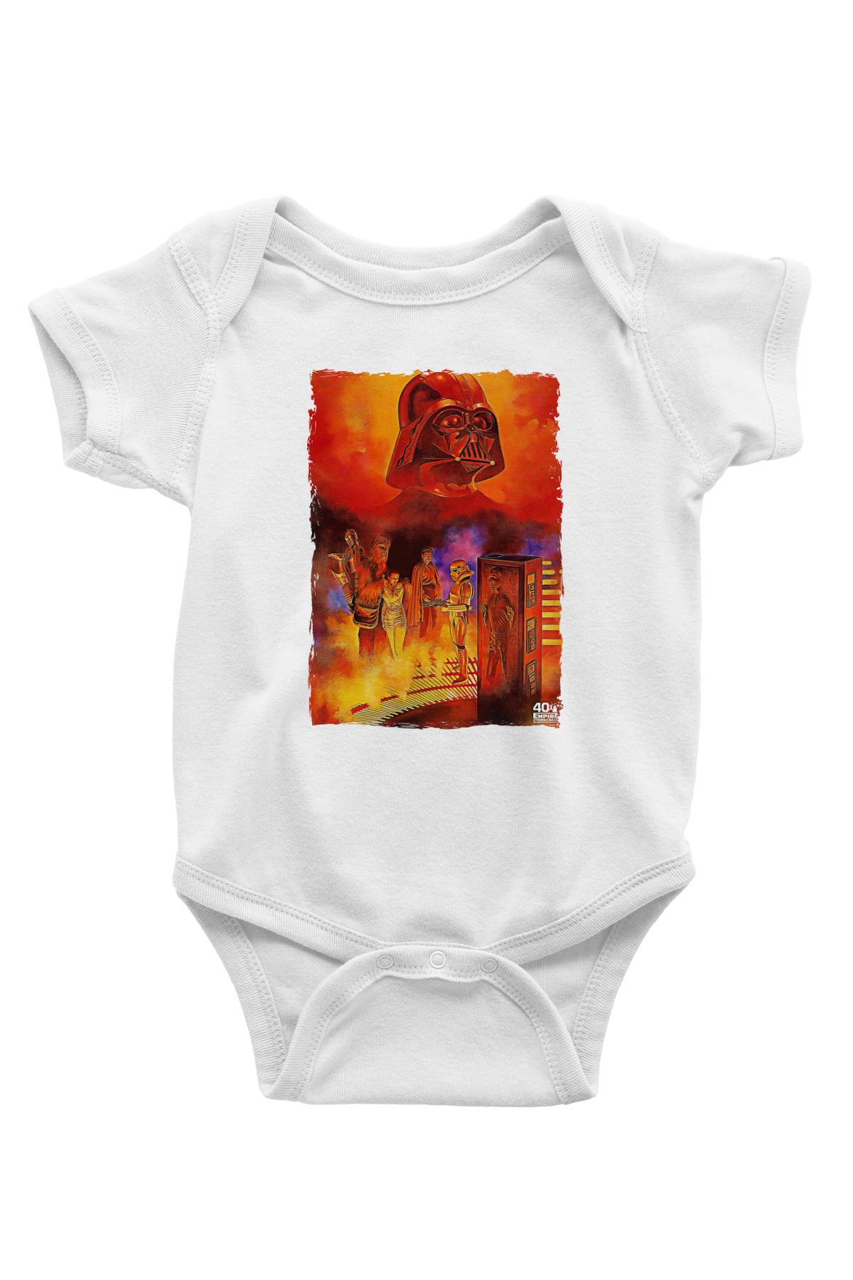Star Wars (Dart Vader) Baskılı Beyaz Unisex Bebek Body - Zıbın