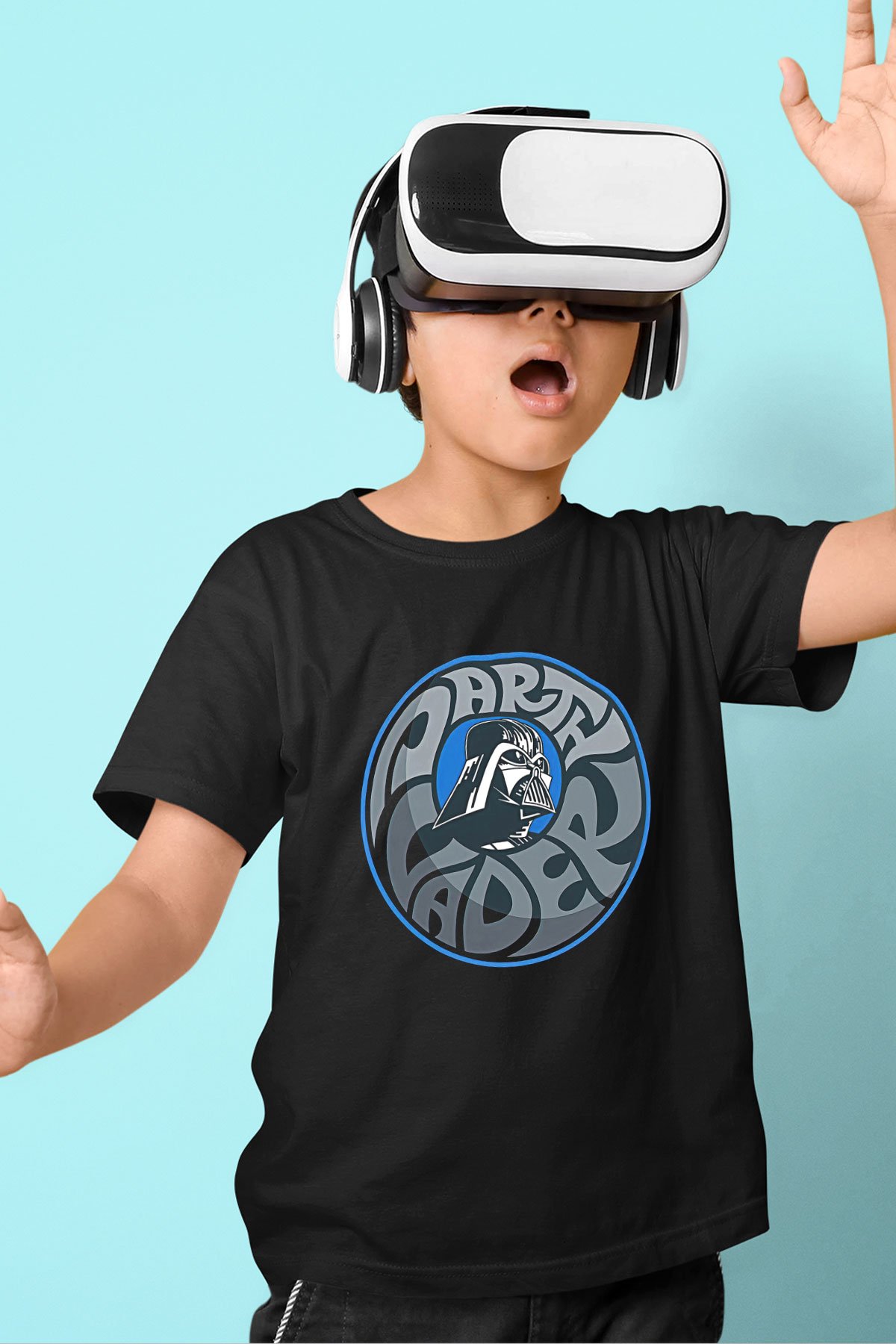 Star Wars (Dart Vader) Baskılı Unisex Siyah Çocuk Tişört - Tshirt