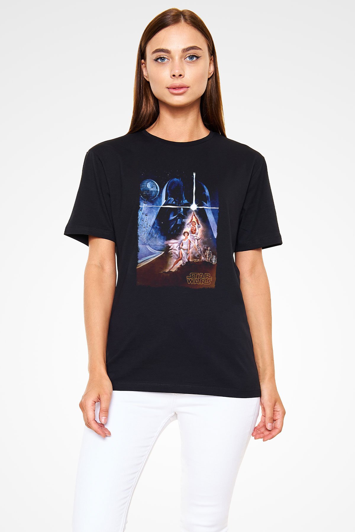 Star Wars (Dart Vader) Baskılı Unisex Siyah Tişört - Tshirt
