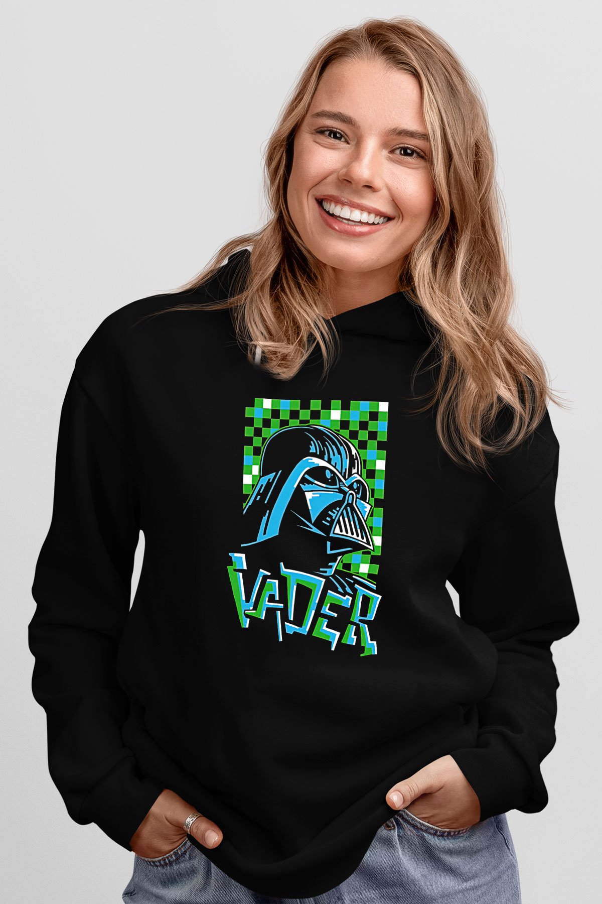 Star Wars (Dart Vader) Baskılı Unisex Siyah Hoodie