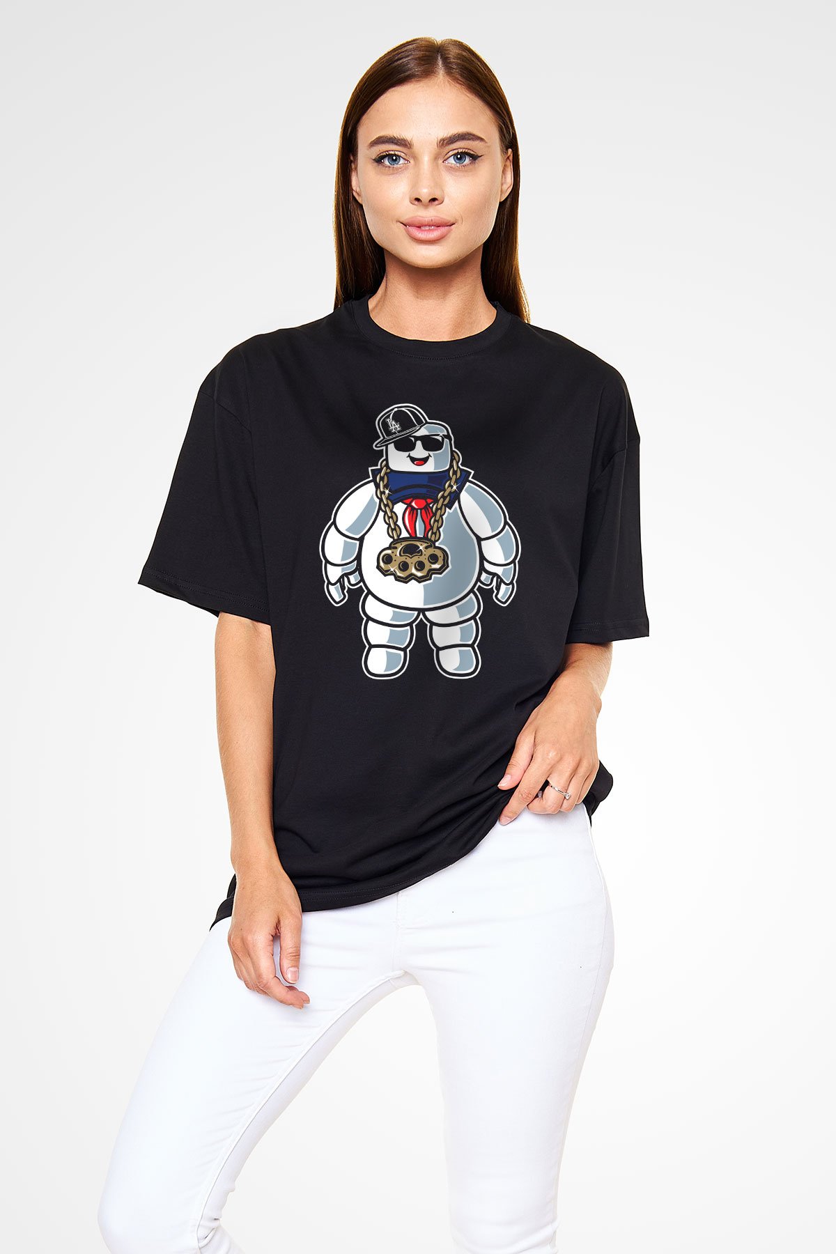 Stay Dope Baskılı Unisex Siyah Oversize Tişört