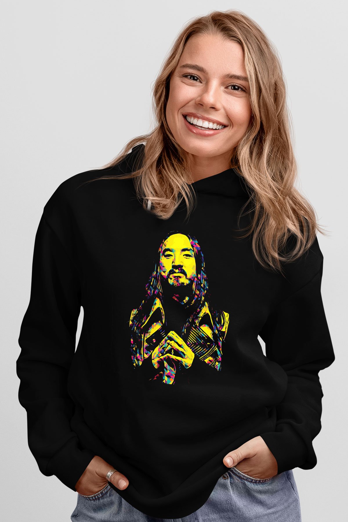 Steve Aoki Siyah Unisex Kapüşonlu Sweatshirt