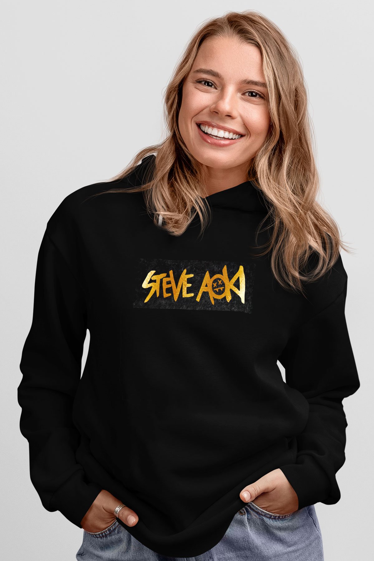 Steve Aoki Siyah Unisex Kapüşonlu Sweatshirt