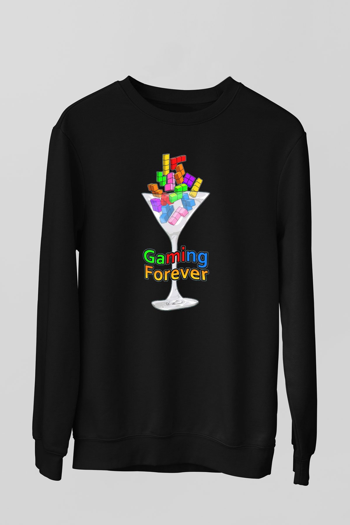 Tetris Siyah Unisex  Sweatshirt