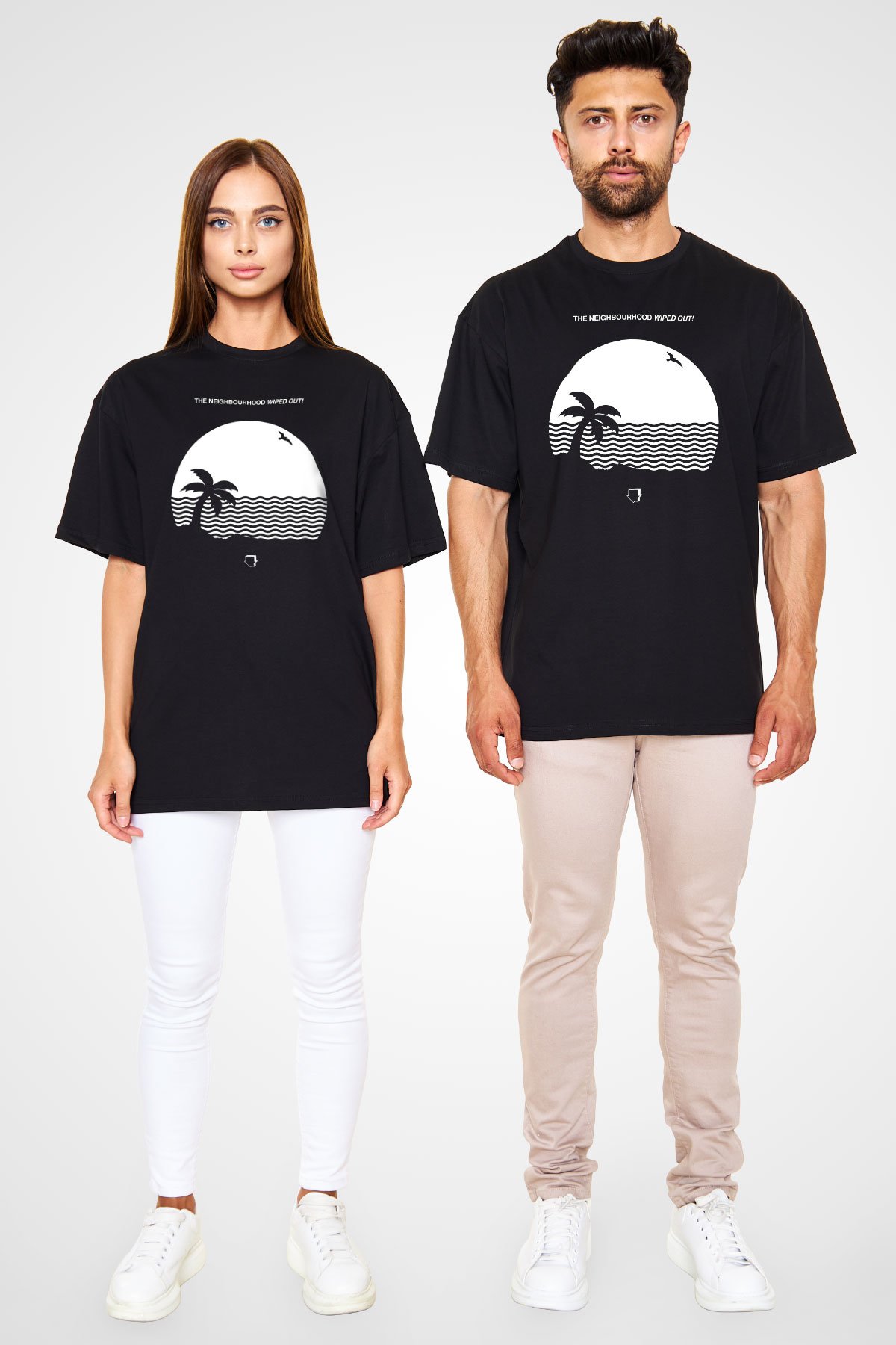 The Neighbourhood Siyah Unisex Oversize Tişört T-Shirt