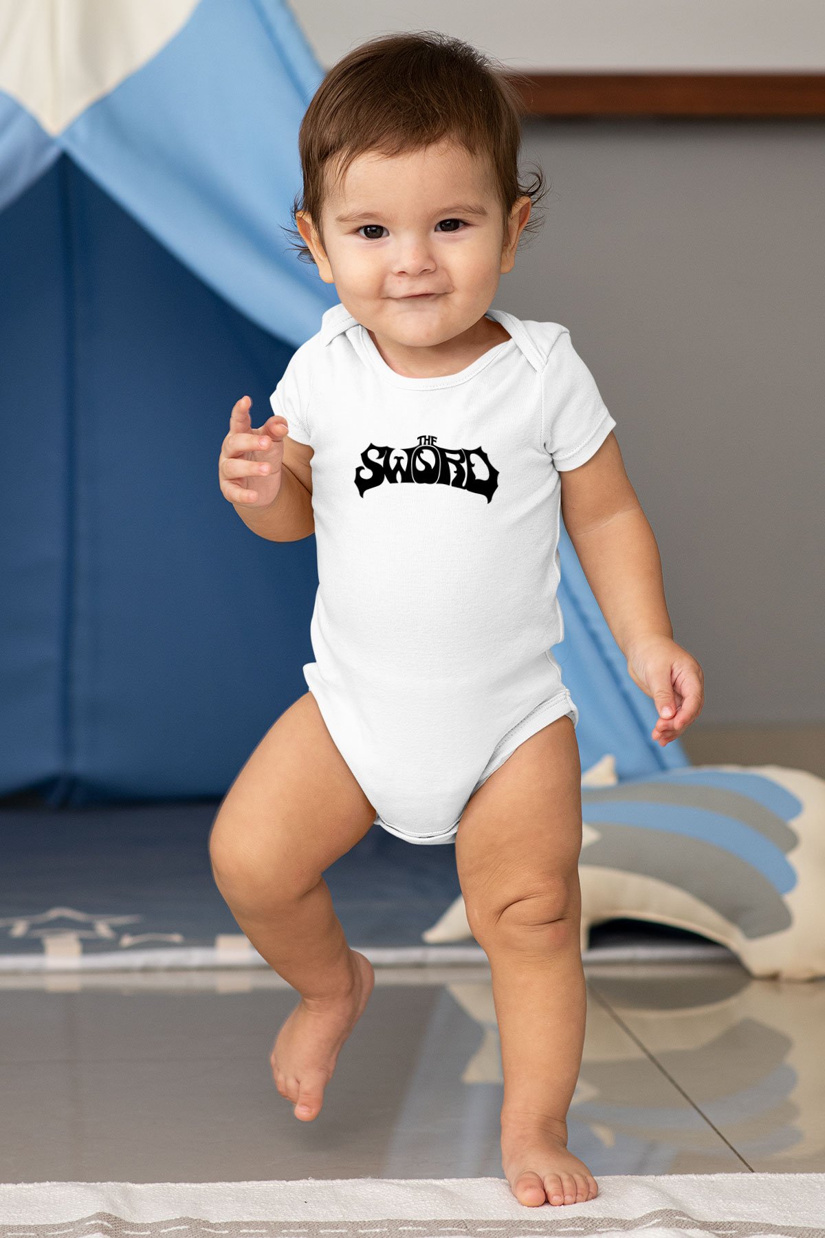 The Sword Baskılı Beyaz Unisex Bebek Body - Zıbın