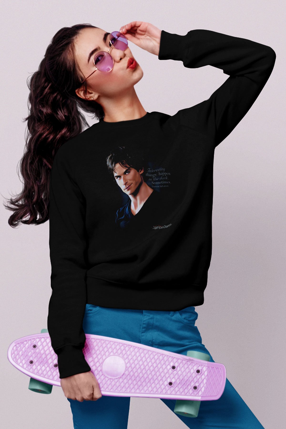The Vampire Diaries Siyah Unisex Sweatshirt