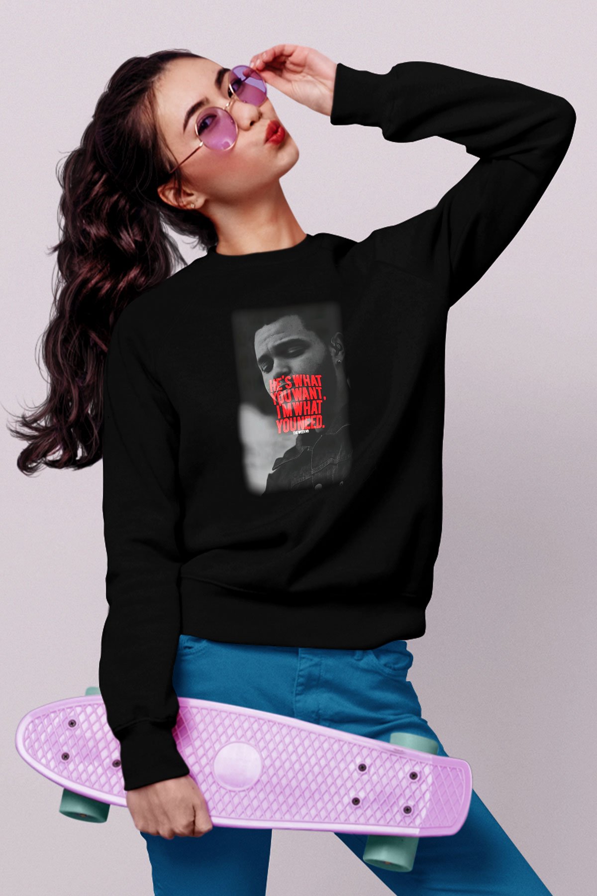 The Weeknd Siyah Unisex Sweatshirt