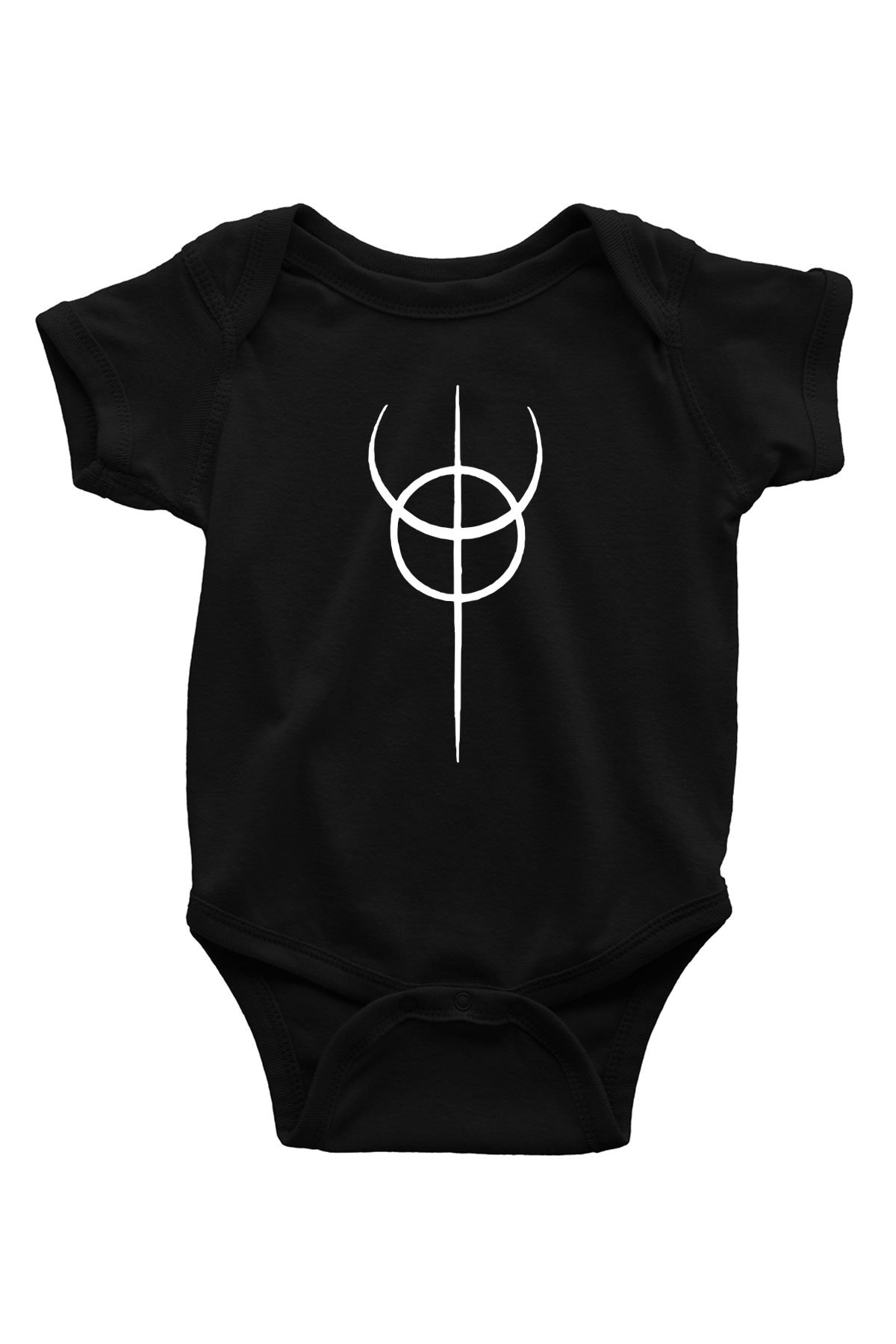 Therion Baskılı Unisex Siyah Bebek Body - Zıbın