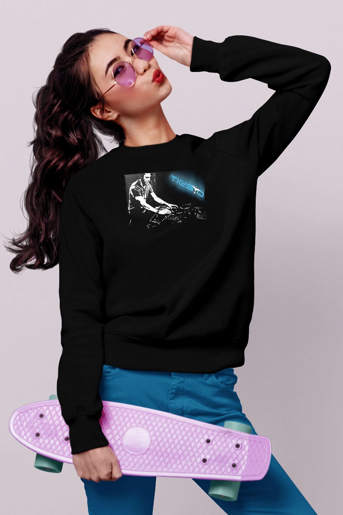Tiesto Siyah Unisex Sweatshirt