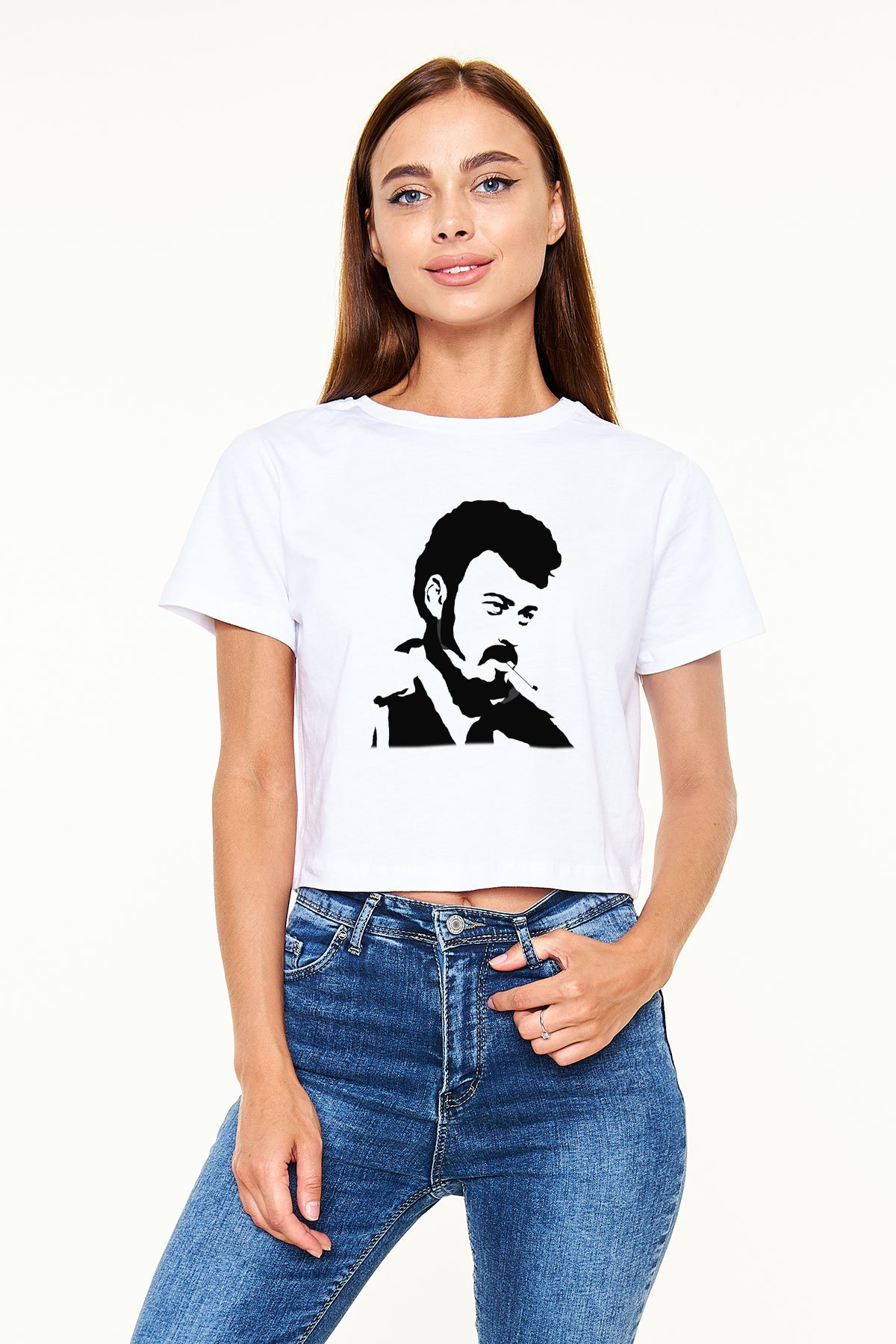 Trailer Park Boys Beyaz Croptop Tişört