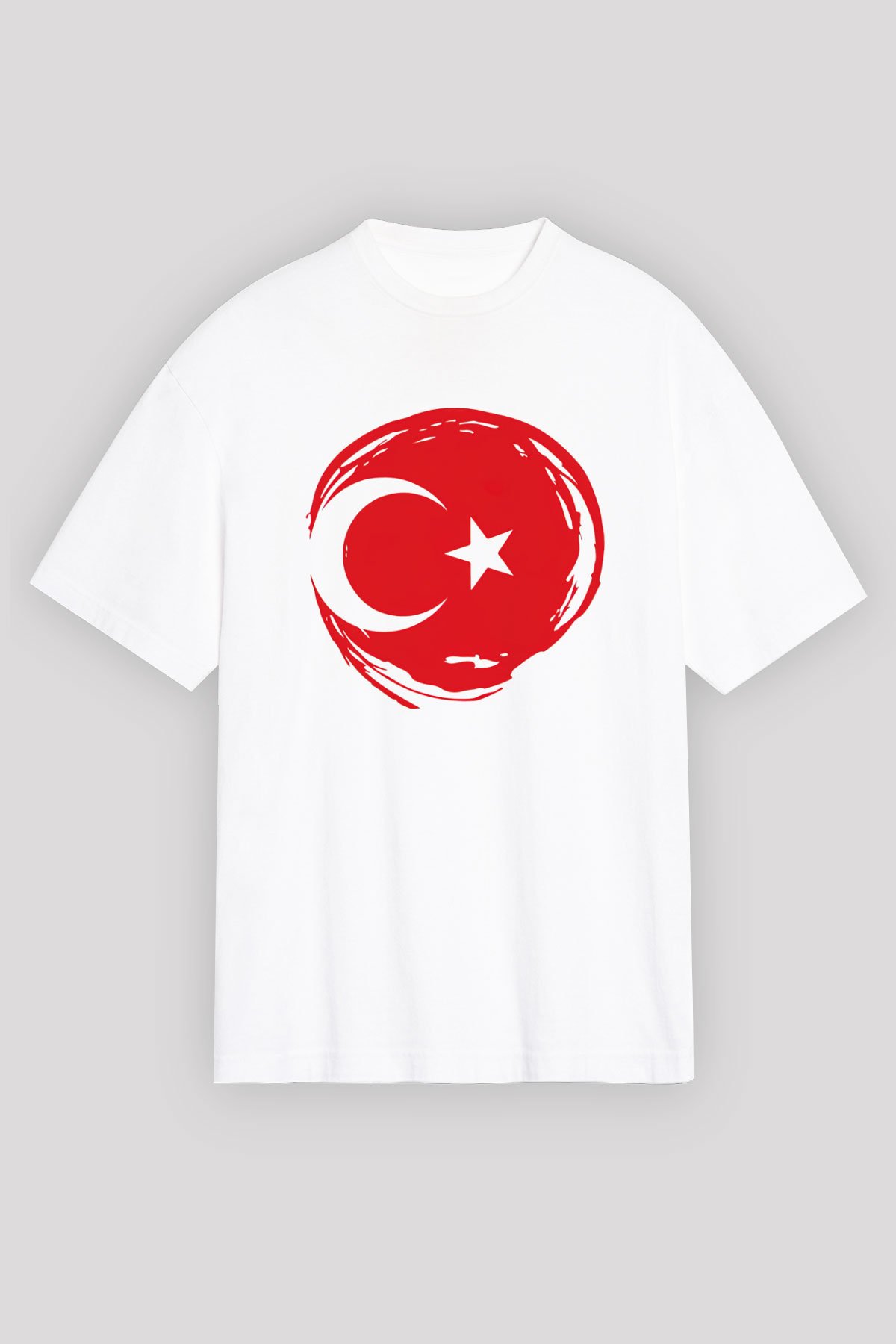 Türkiye Beyaz Unisex Oversize Tişört T-Shirt