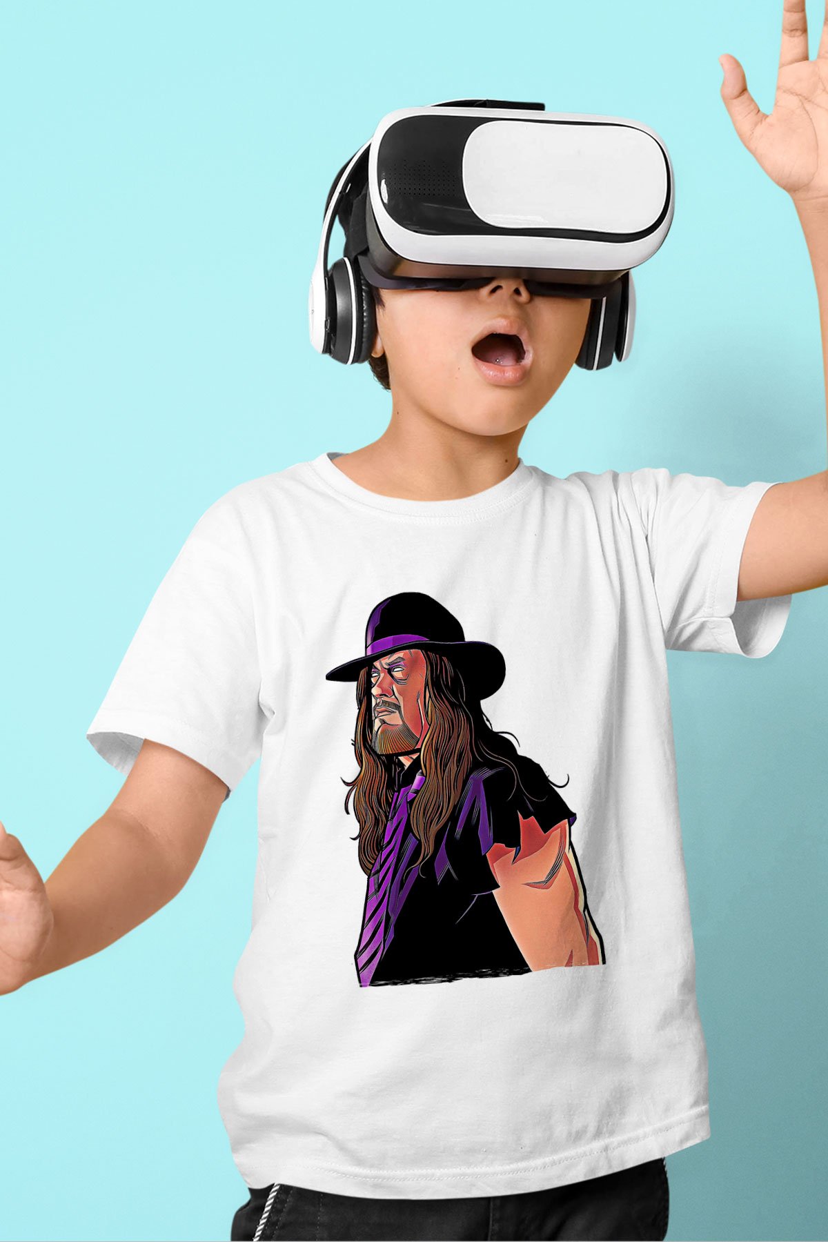 Undertaker Baskılı Beyaz Unisex Beyaz Çocuk Tişört - Tshirt
