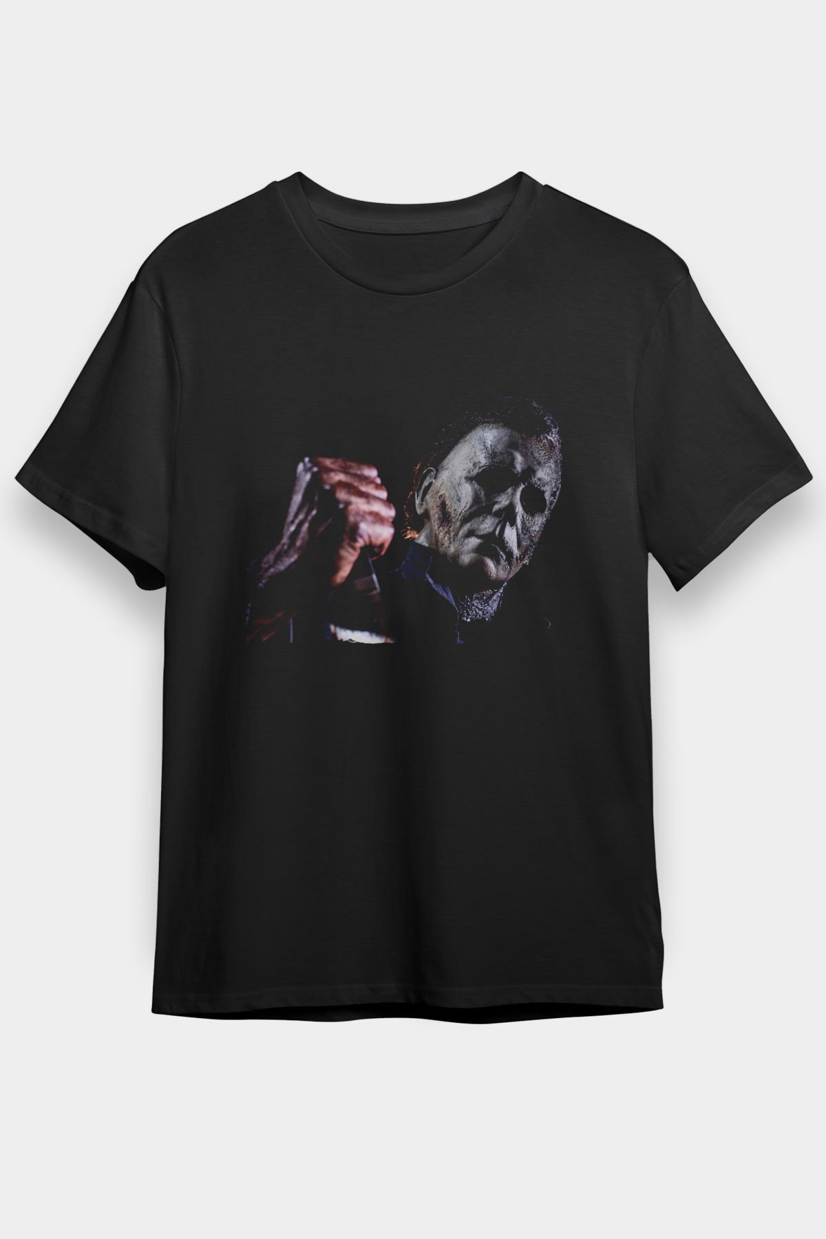 Unisex Cadılar Bayramı Öldürür (Halloween Kills) Baskılı Siyah Tişört