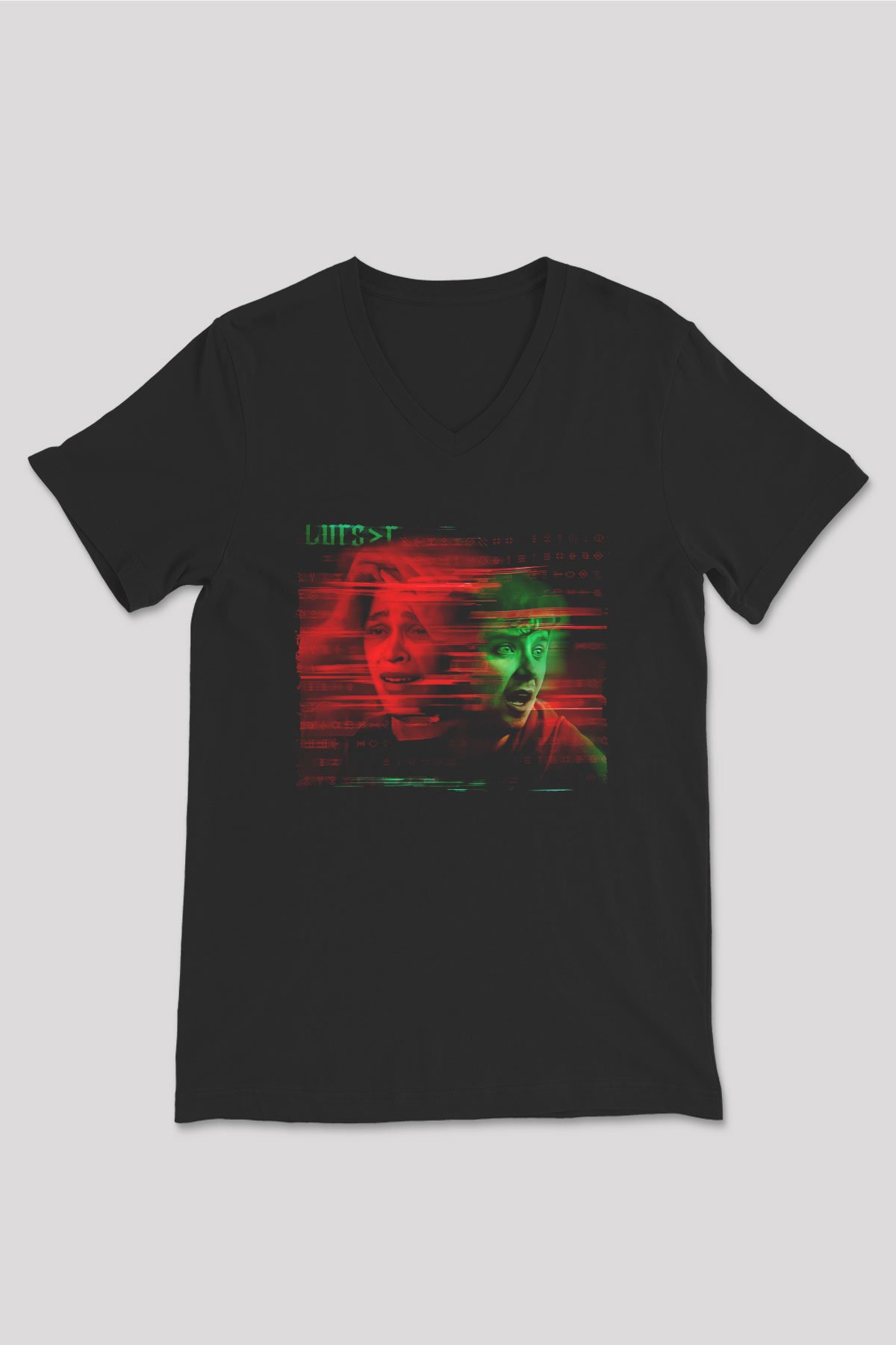 Unisex Choose or Die Baskılı Siyah V Yaka Tshirt