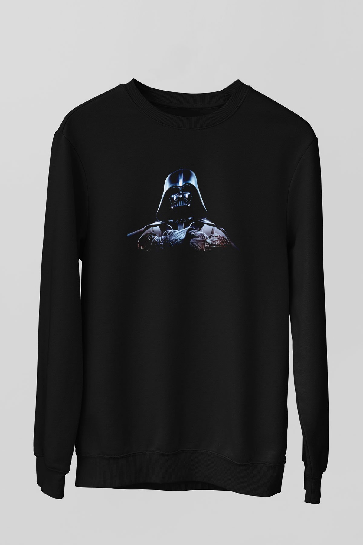 Unisex Darth Vader Baskılı Siyah Sweatshirt