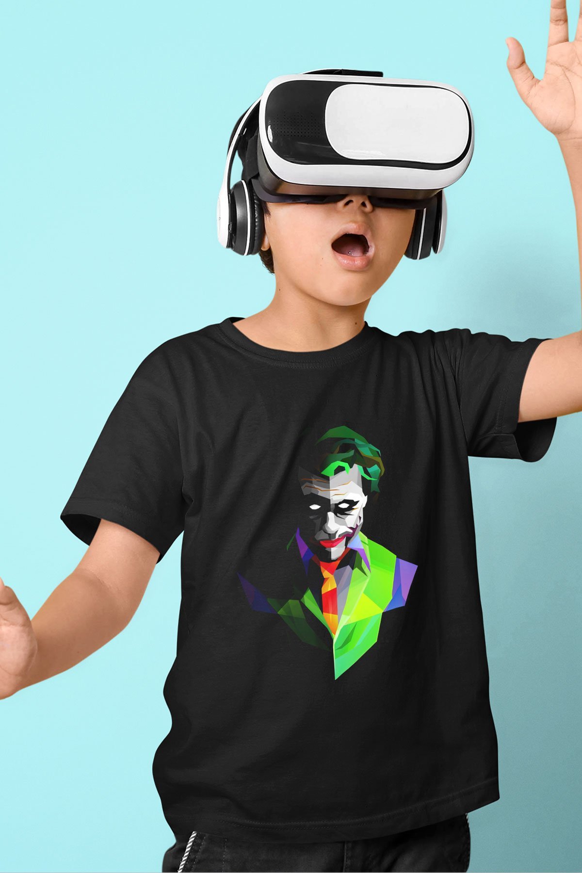 Unisex Joker Siyah Çocuk Unisex Tişört