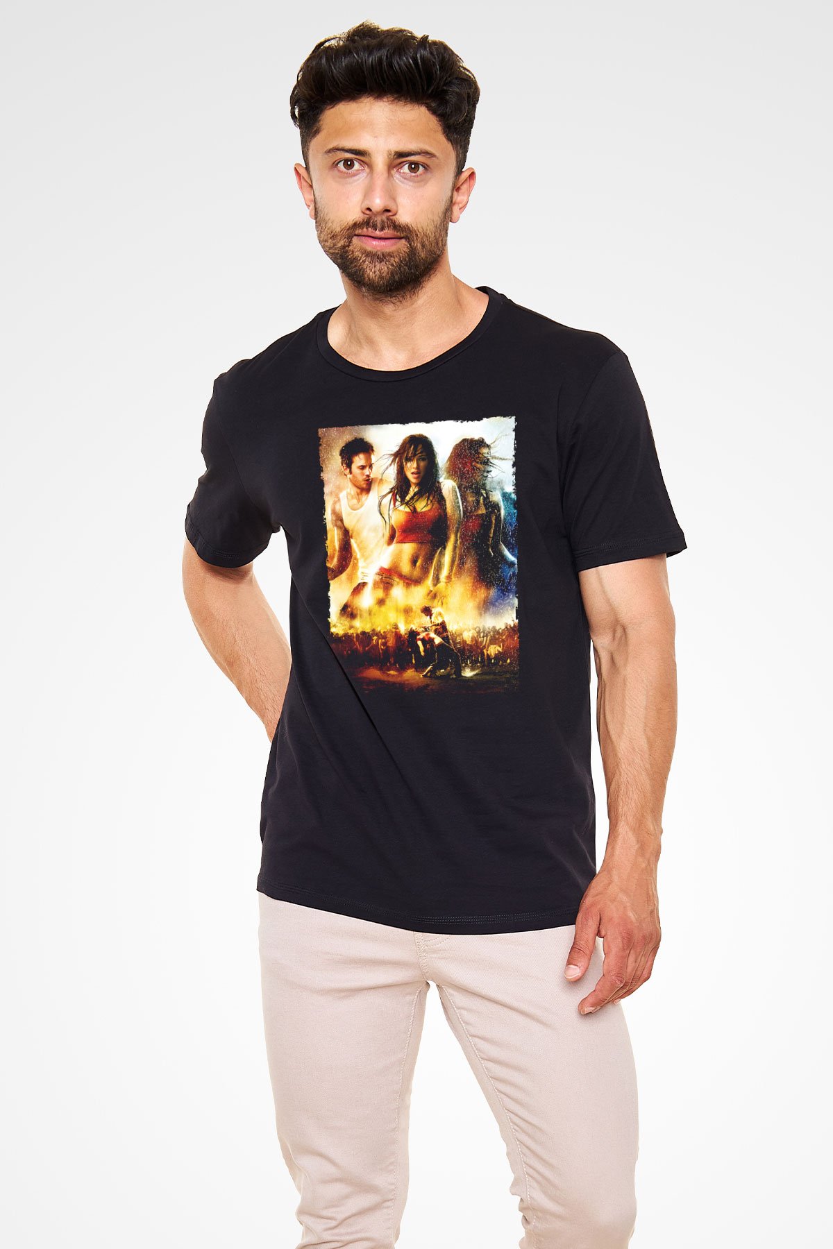 Unisex Sokak Dansı (Step Up 2 The Streets) Baskılı Siyah Tshirt