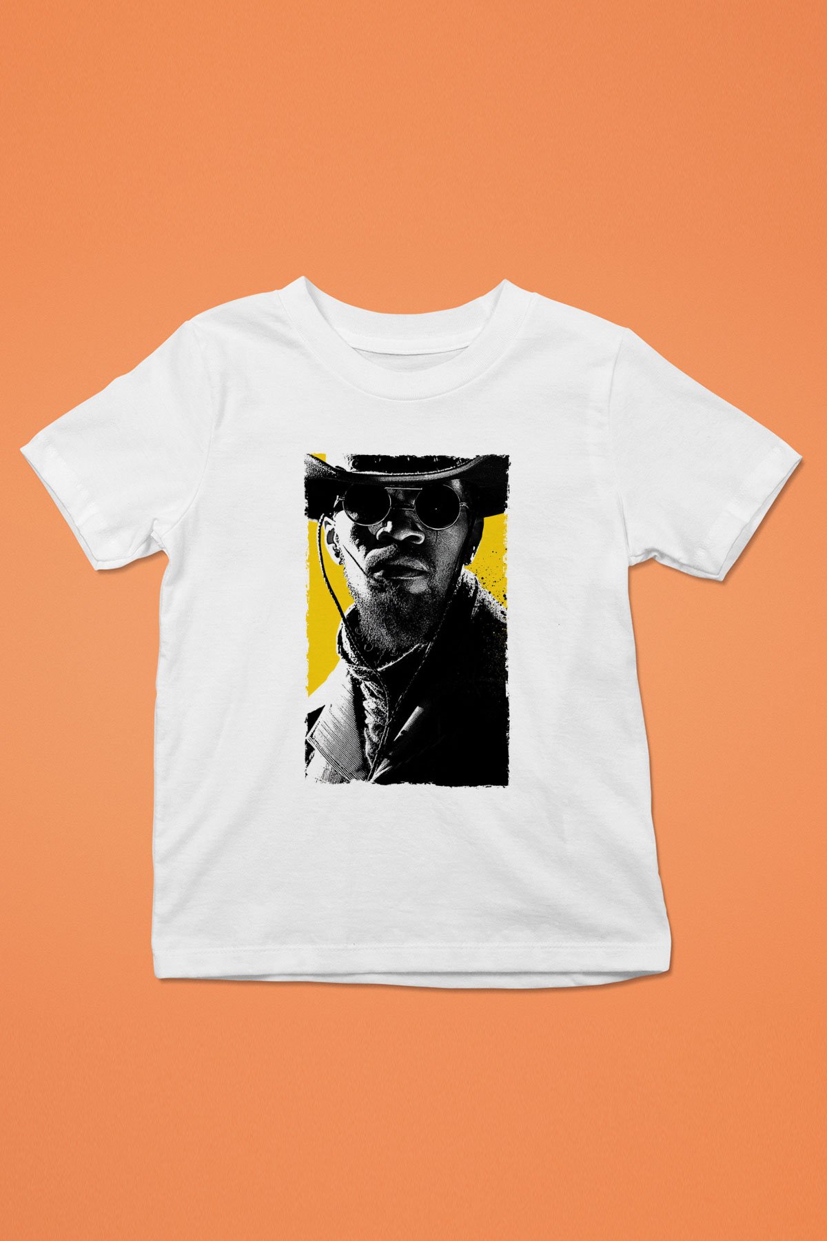 Unisex Zincirsiz - Django Unchained Baskılı Beyaz Çocuk Tshirt