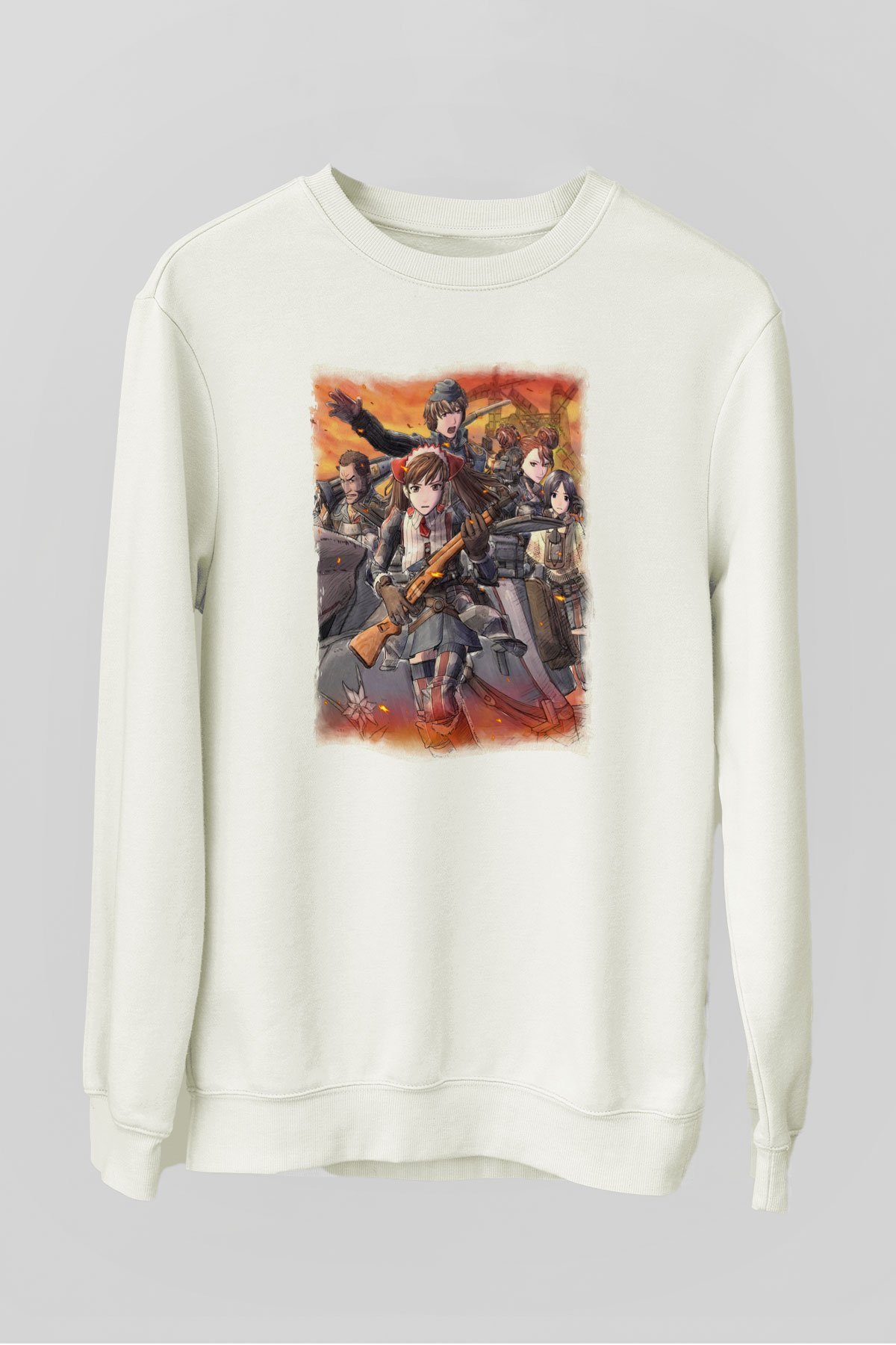 Valkyria Chronicles Beyaz Unisex Sweatshirt