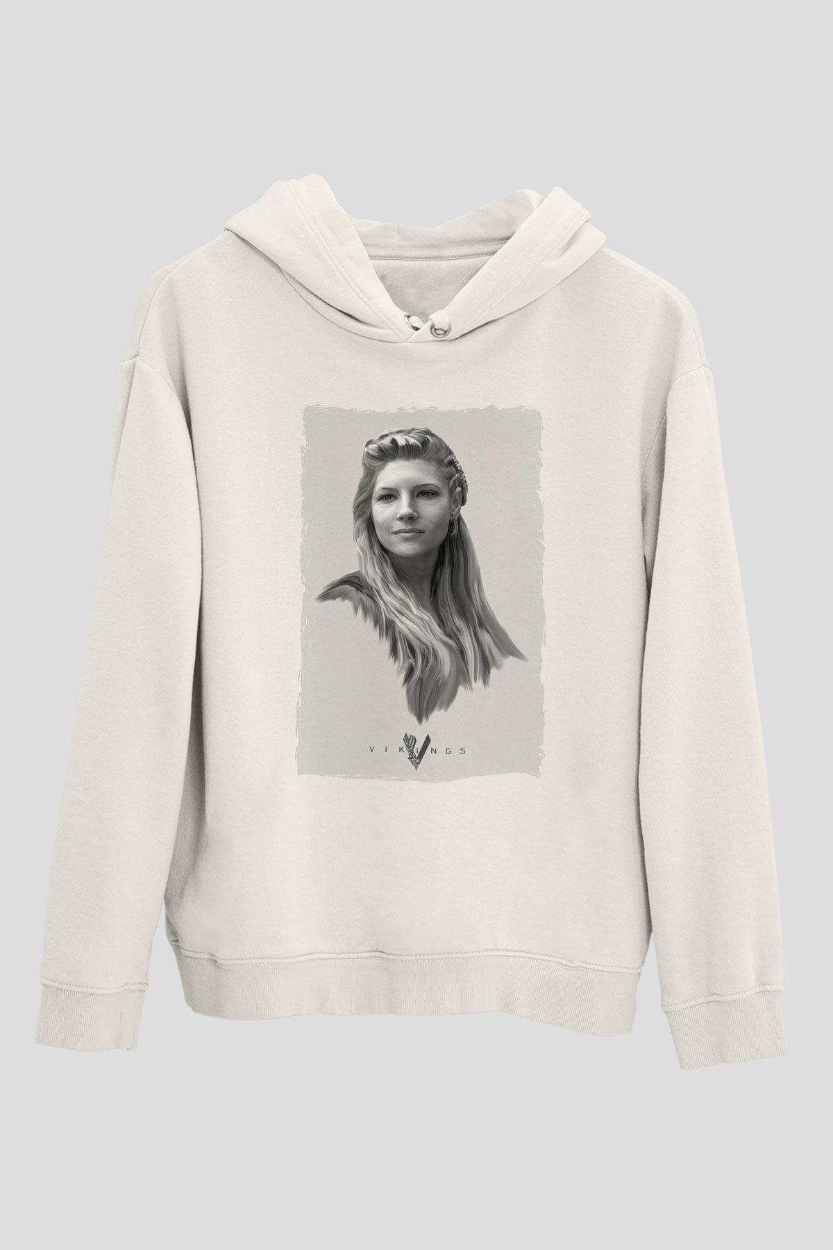 Vikings Beyaz Unisex Hoodie