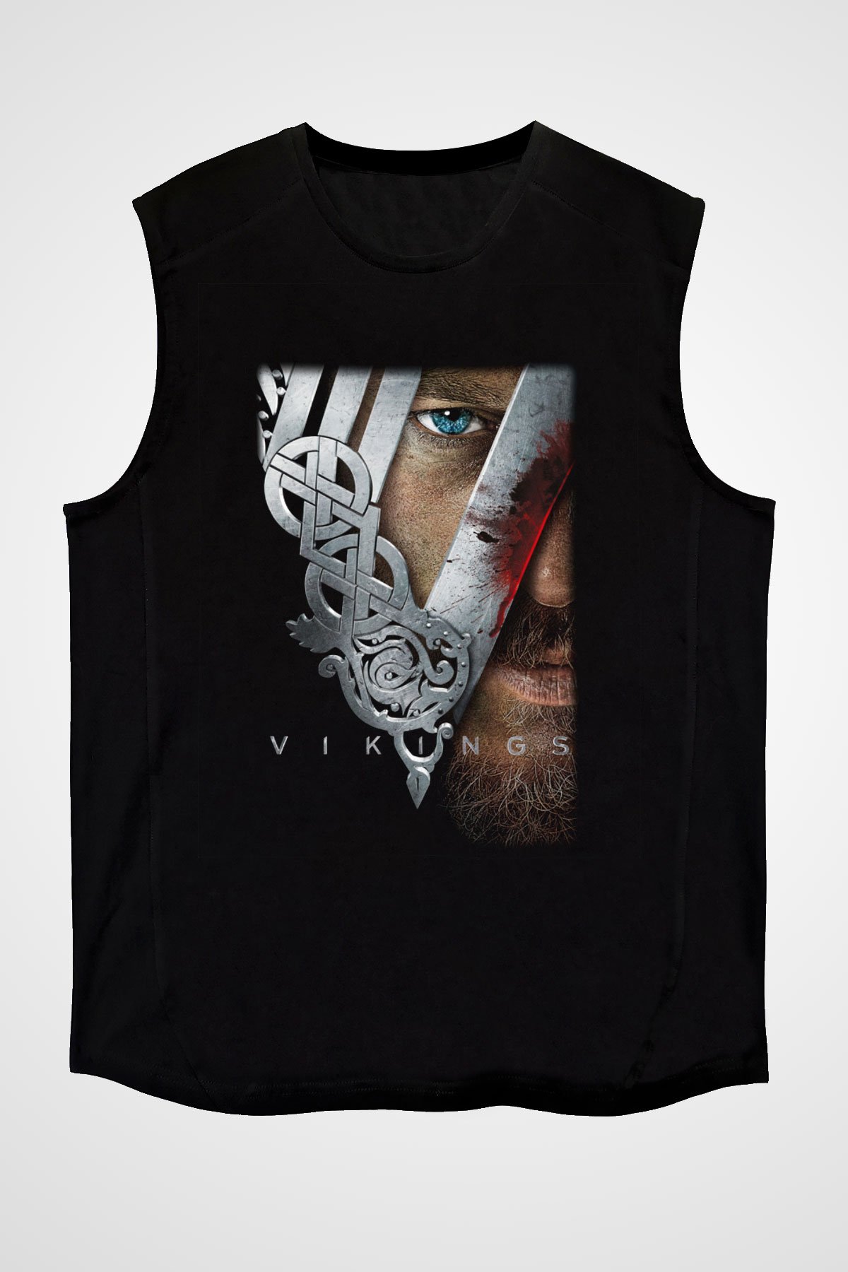 Vikings Siyah Unisex Kolsuz Tişört