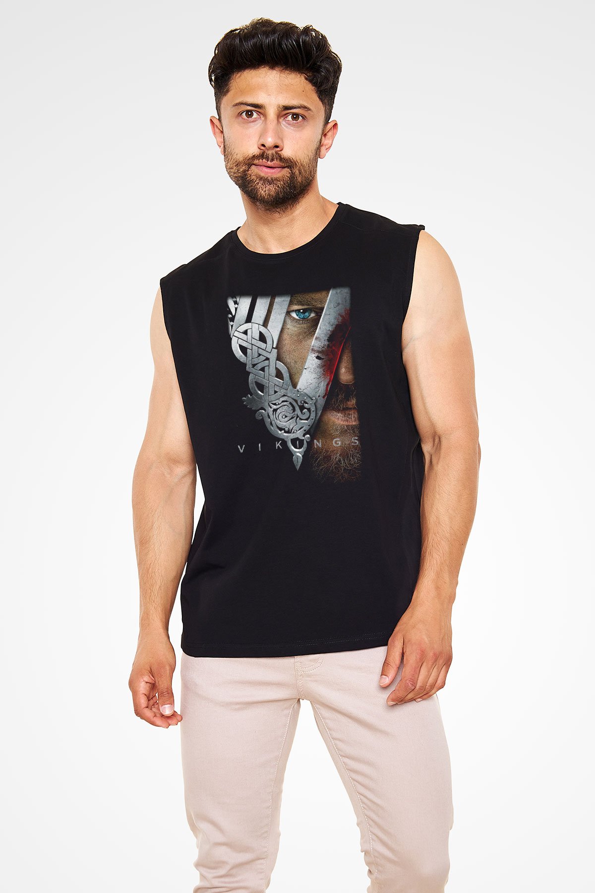 Vikings Siyah Unisex Kolsuz Tişört