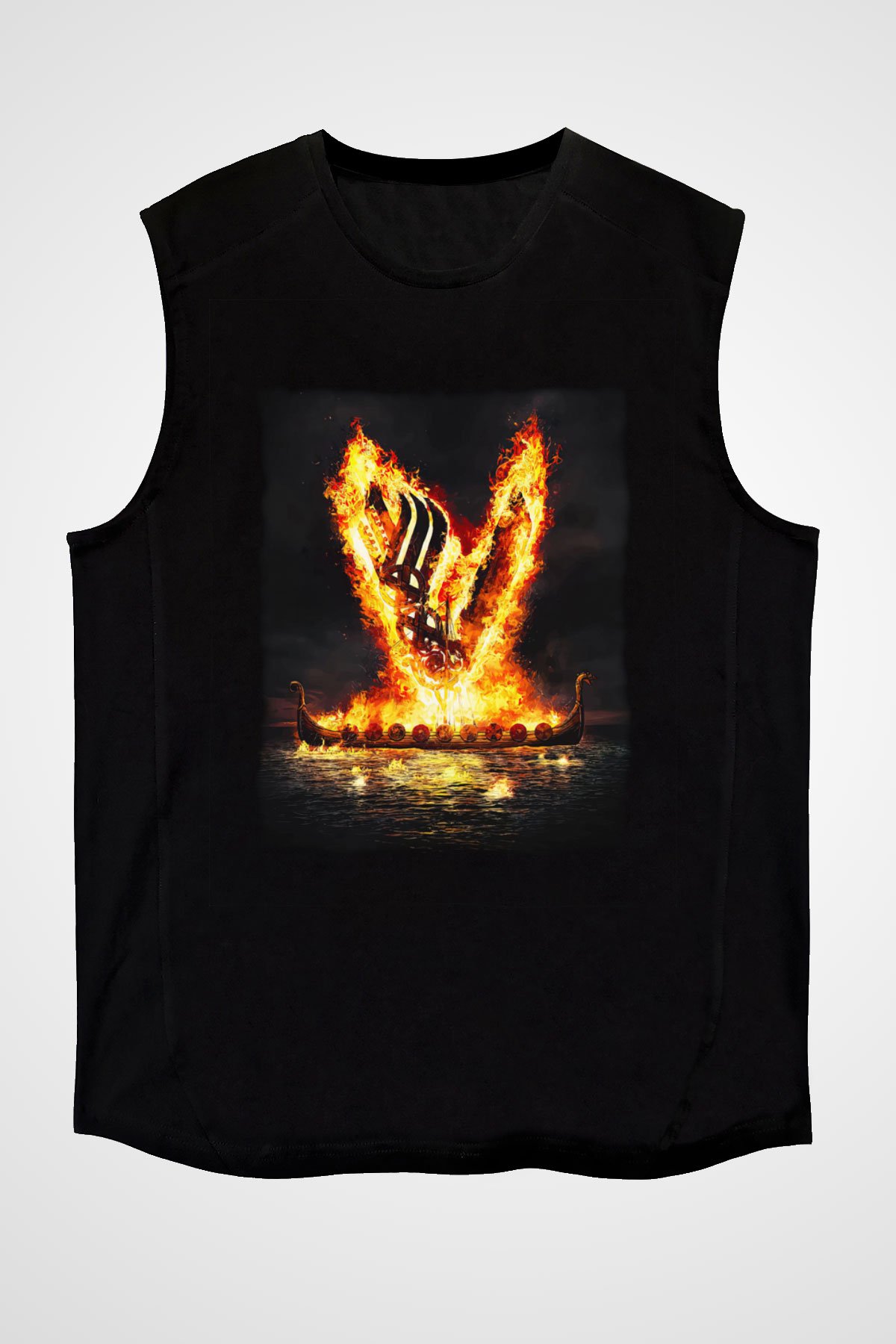 Vikings Siyah Unisex Kolsuz Tişört