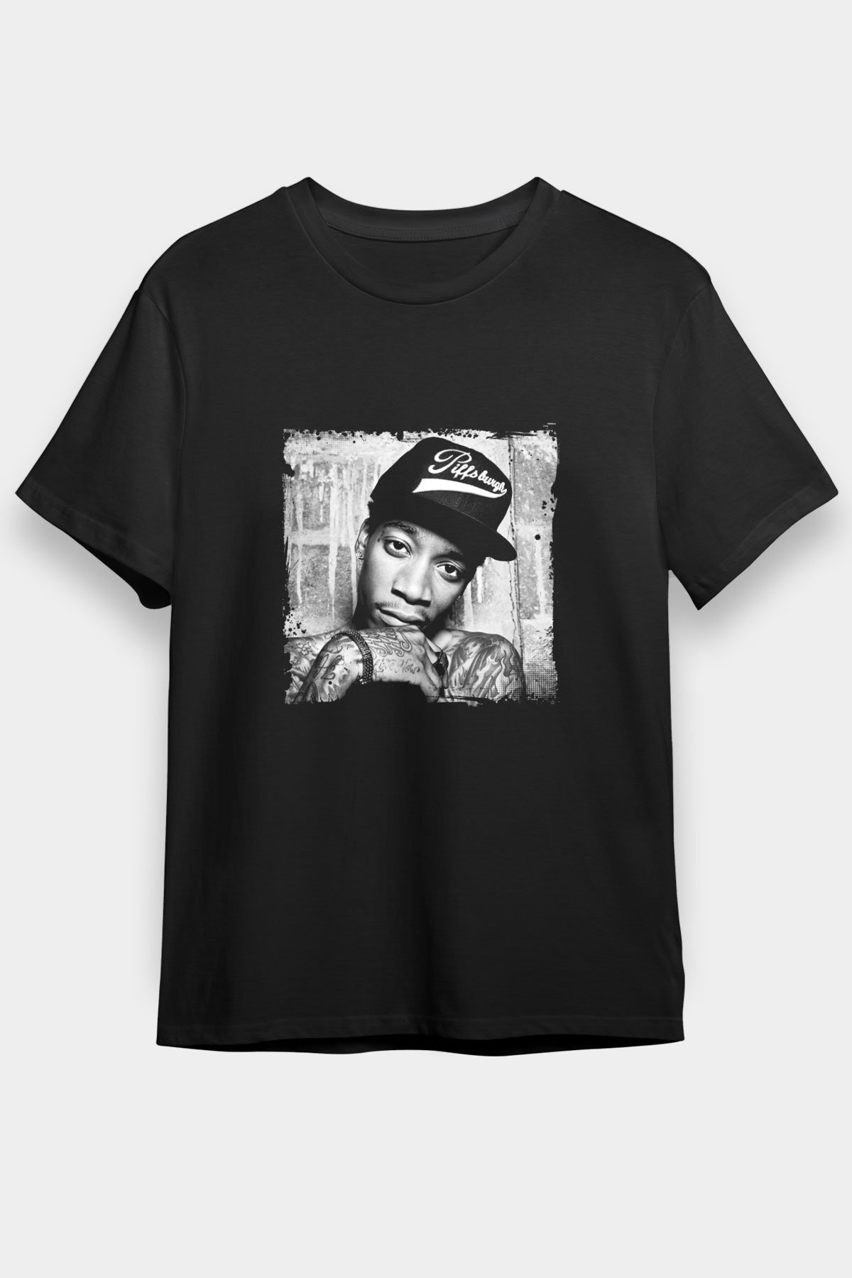 Wiz Khalifa Baskılı Unisex Siyah Tişört