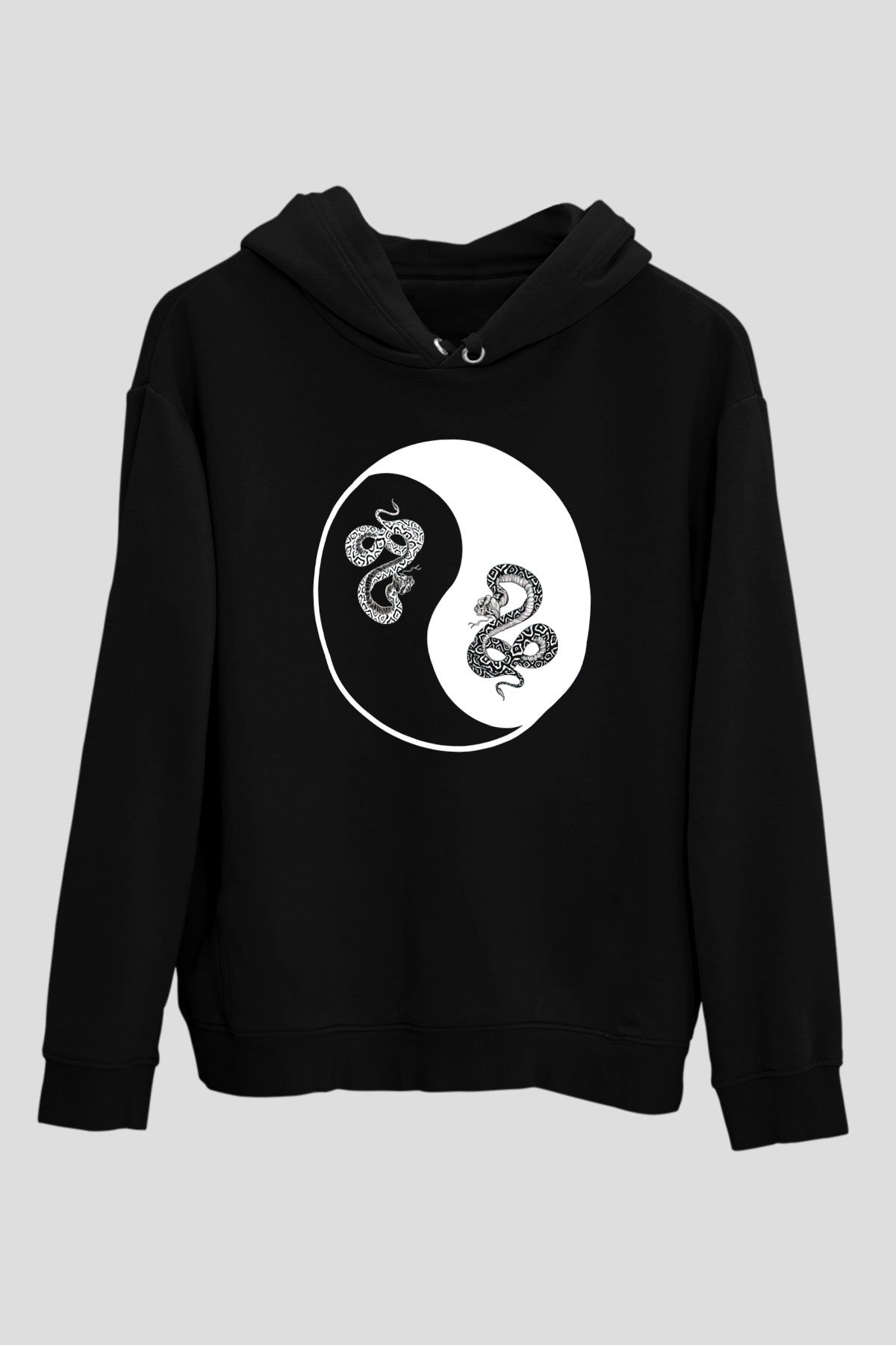 Yılan Siyah Unisex Hoodie