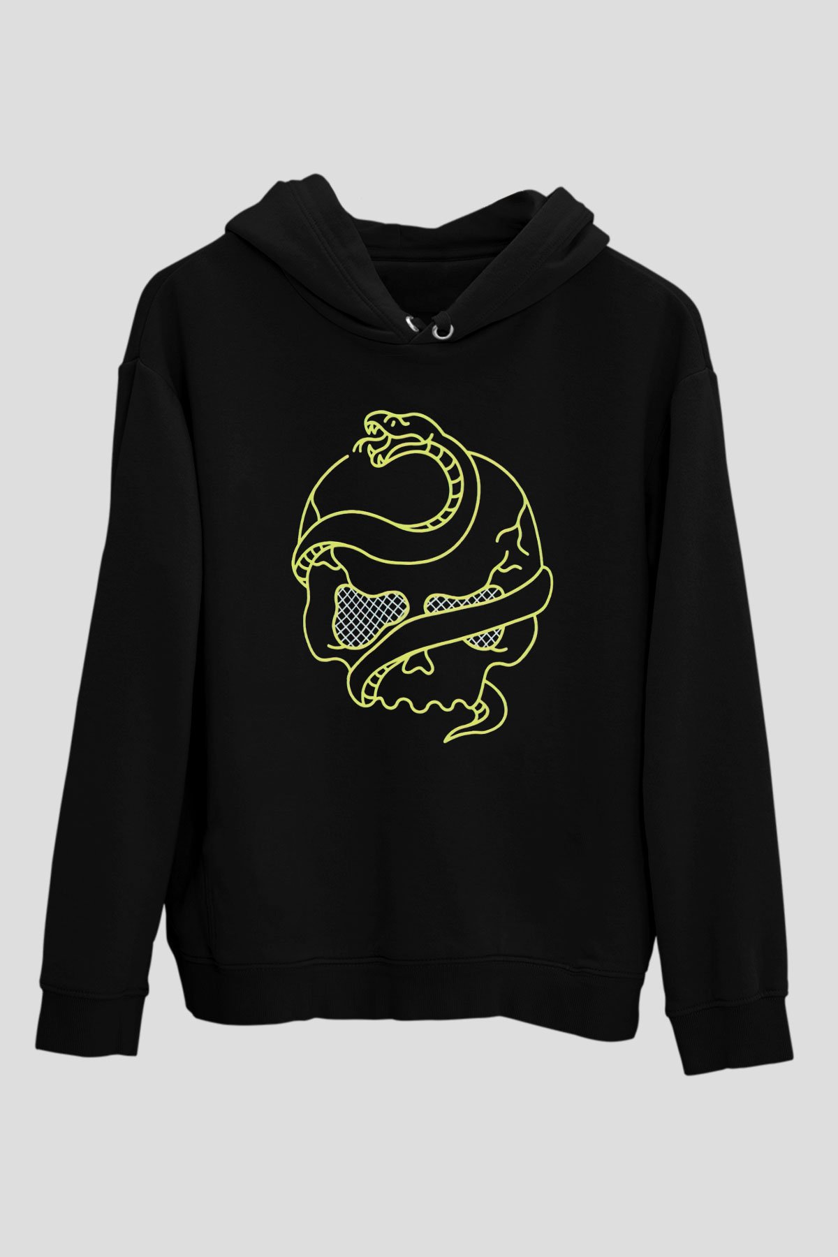Yılan Siyah Unisex Hoodie
