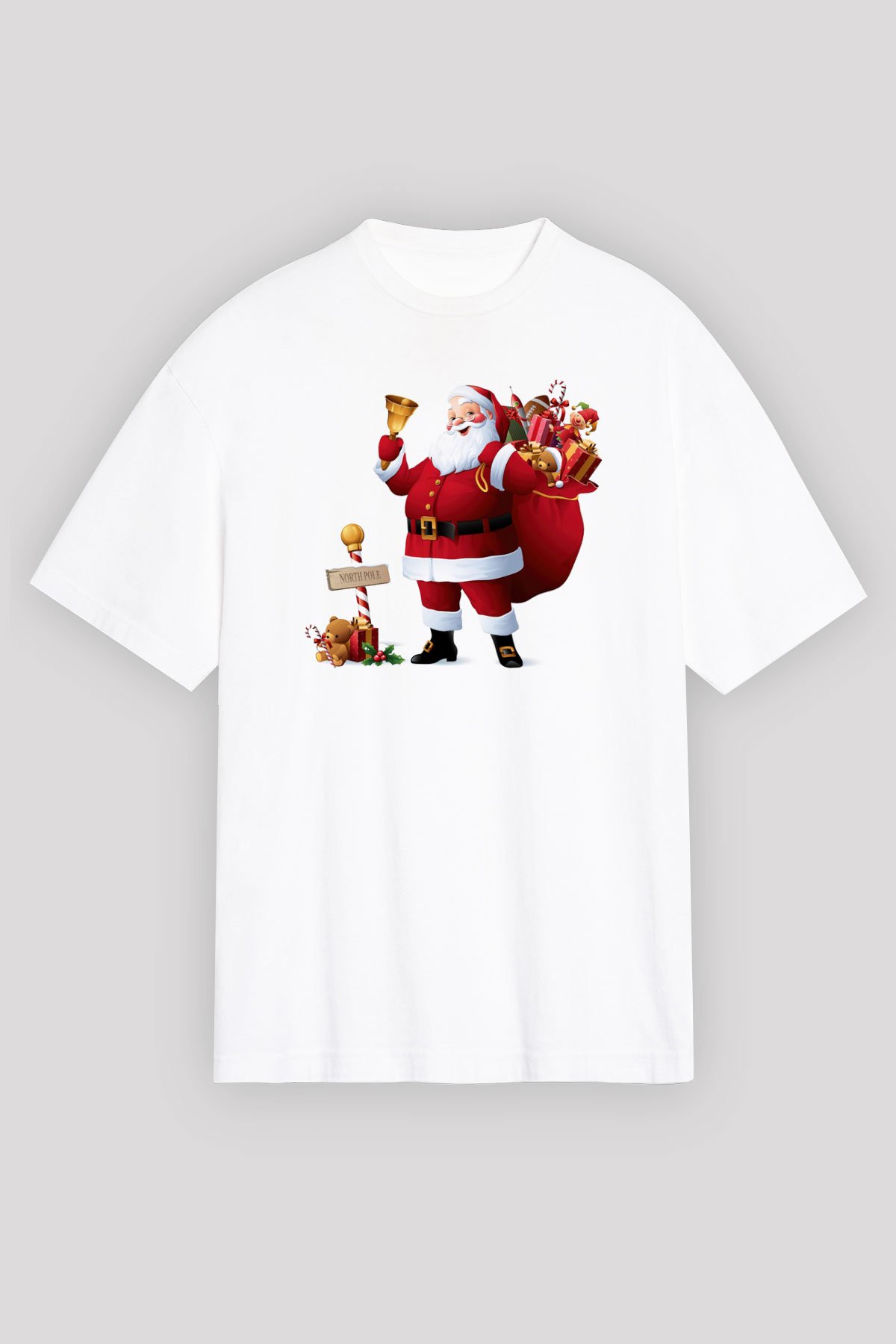 Yılbaşı Beyaz Unisex Oversize Tişört T-Shirt
