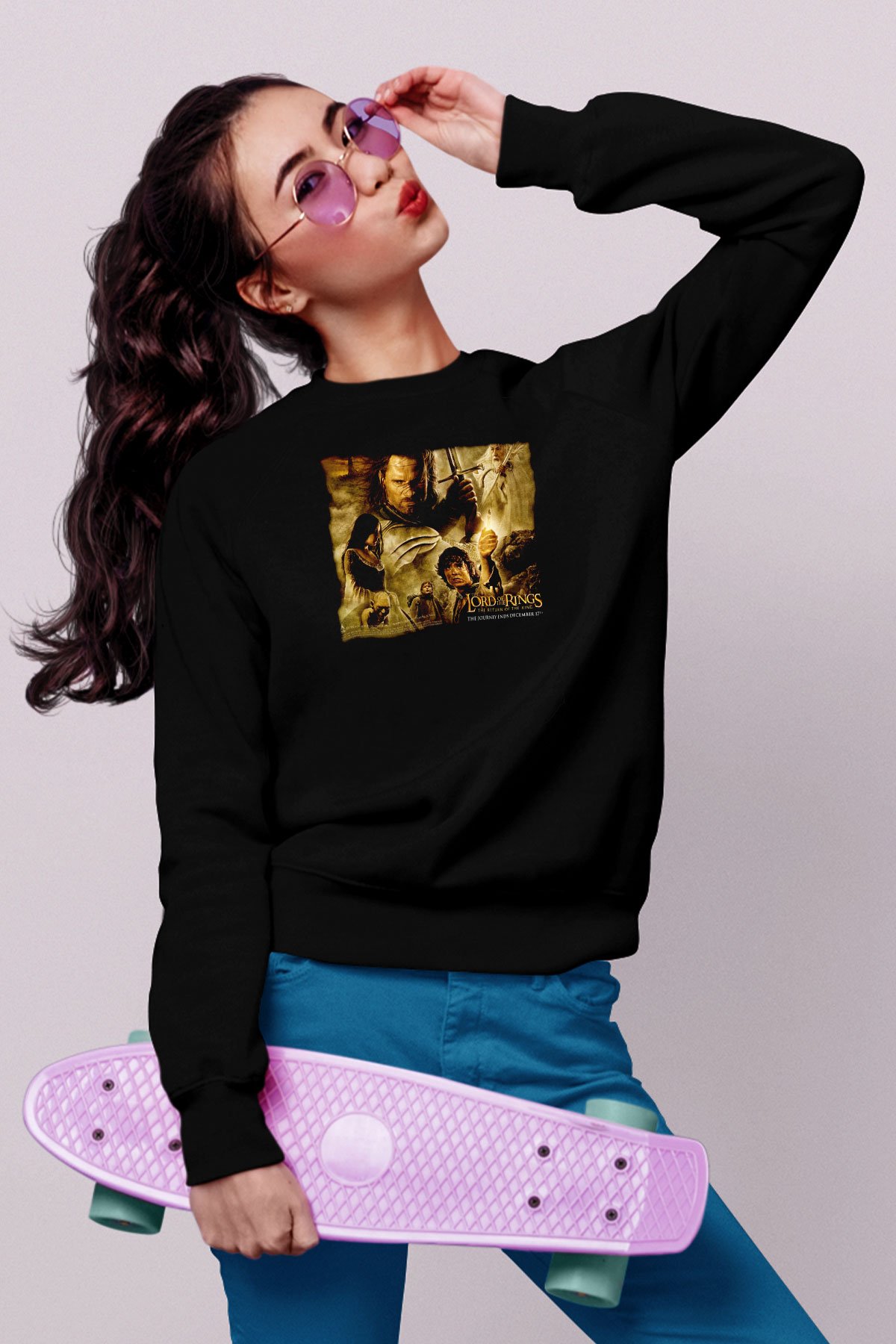 Yüzüklerin Efendisi Siyah Unisex  Sweatshirt