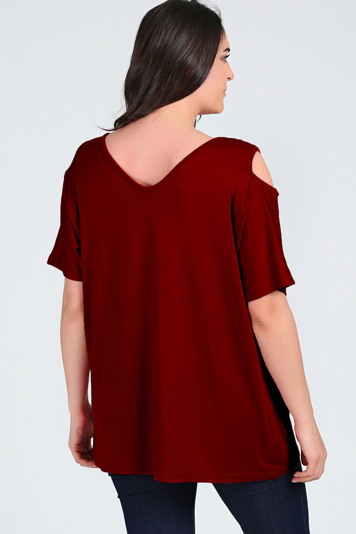 Büyük Beden Boho Hilal Baskılı Omuzu V Pencere Kısa Kol Bluz BordoCurvy TrendBüyük Beden Boho Hilal Baskılı Omuzu V Pencere Kısa Kol Bluz Bordo